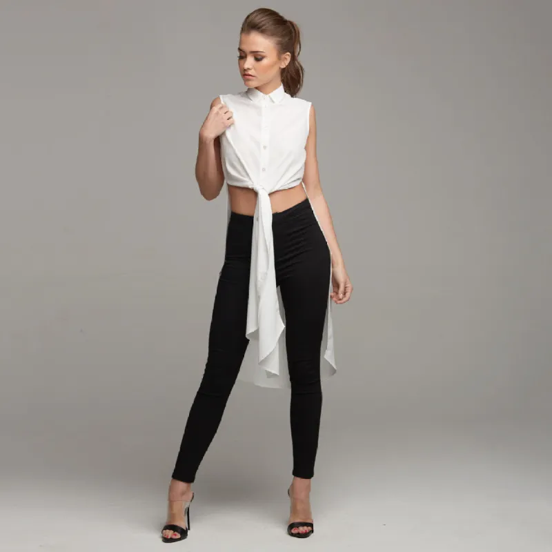 AMELIE ECRU LONGLINE TUNIC - CT022 sold by Father Sons