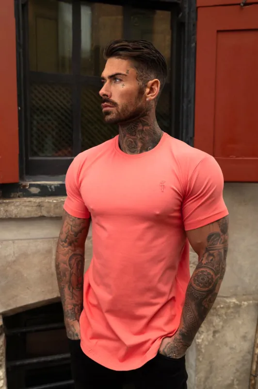 Father Sons Classic Coral Tonal Curved Hem Crew T Shirt - FSH991 sold by Father Sons