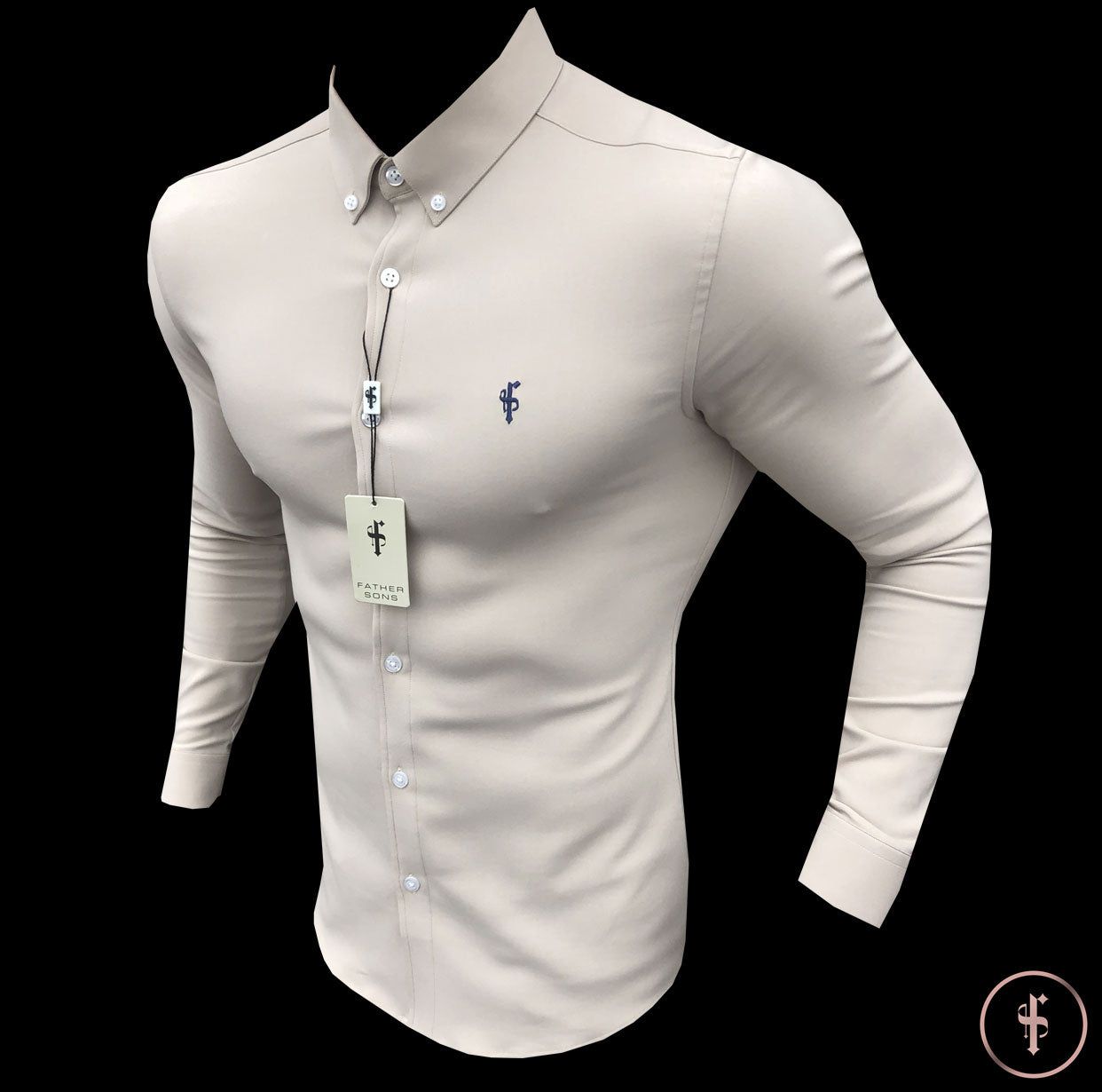 Father Sons Super Slim Scuba Taupe Long Sleeve Stretch - FS486 sold by Father Sons product image thumbnail 3