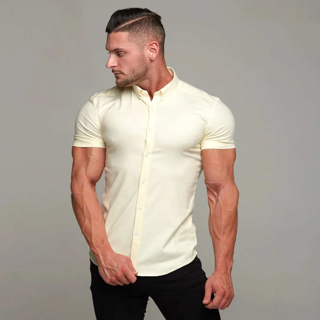 Father Sons Super Slim Stretch Classic Oxford Lemon Short Sleeve - FS315 sold by Father Sons product image thumbnail 5