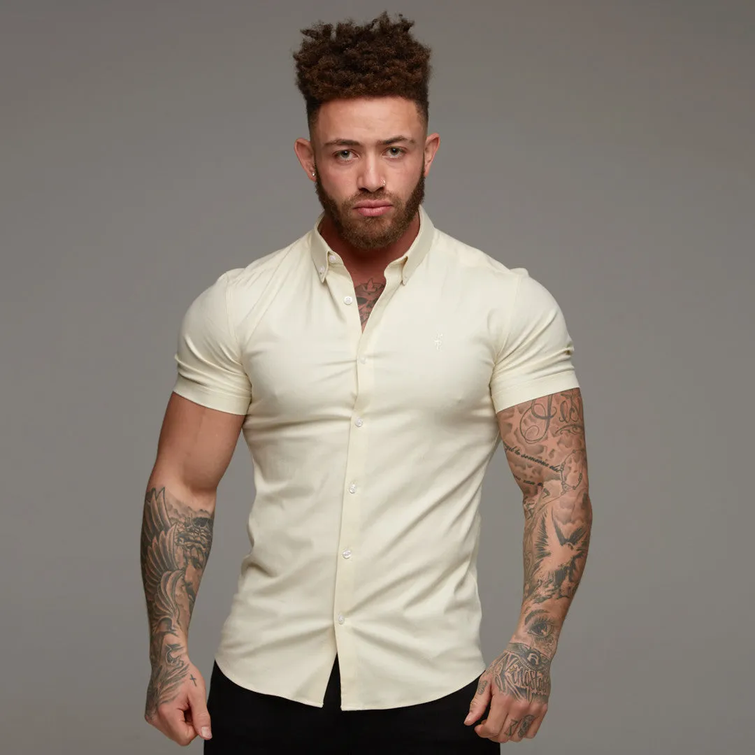Father Sons Super Slim Stretch Classic Oxford Lemon Short Sleeve - FS315 sold by Father Sons product image thumbnail 4