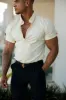 Father Sons Super Slim Stretch Classic Oxford Lemon Short Sleeve - FS315 sold by Father Sons