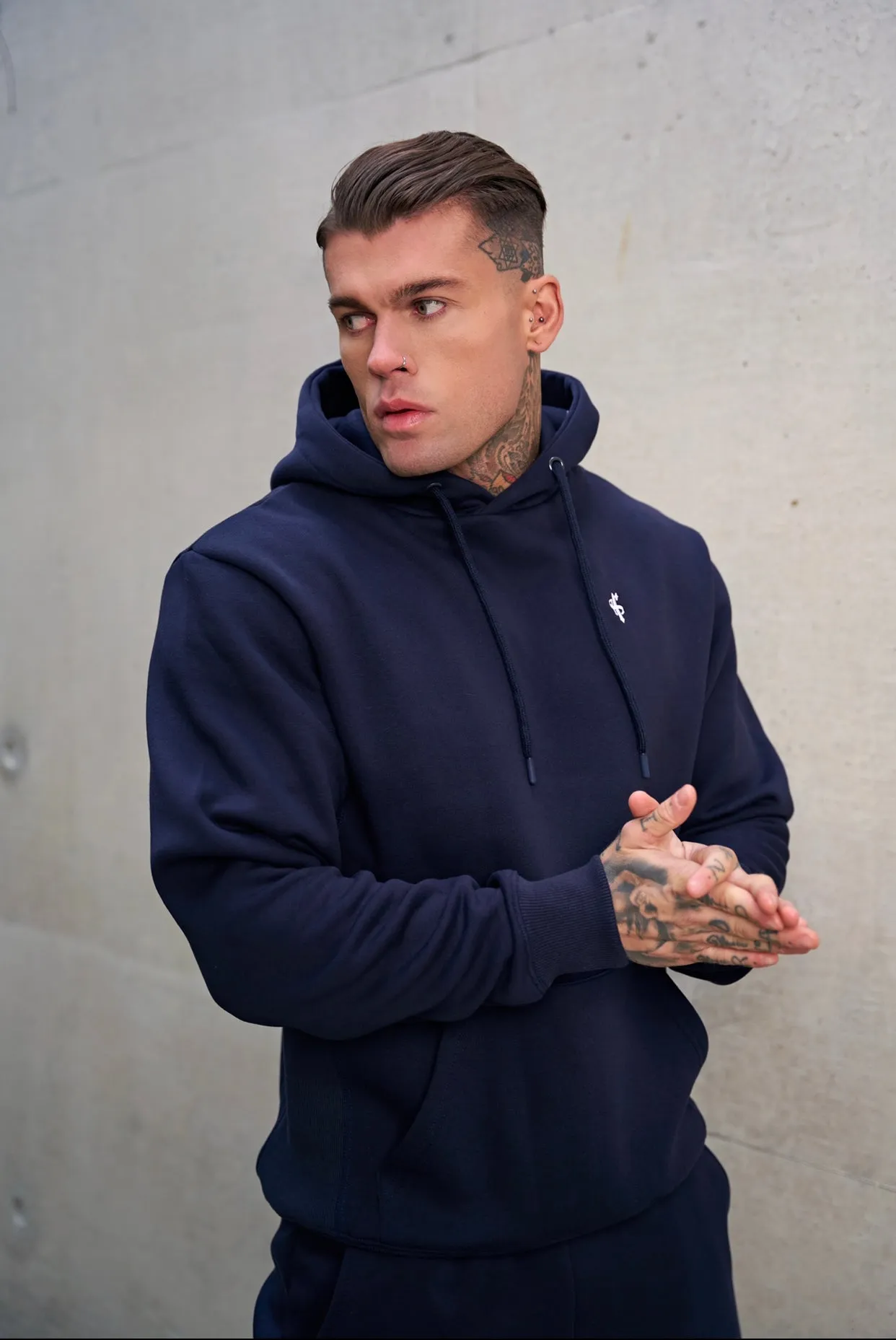 Father Sons Navy Relaxed Fit Rib Panel Overhead Hoodie and Kangaroo Pocket - FSH723 sold by Father Sons product image thumbnail 5