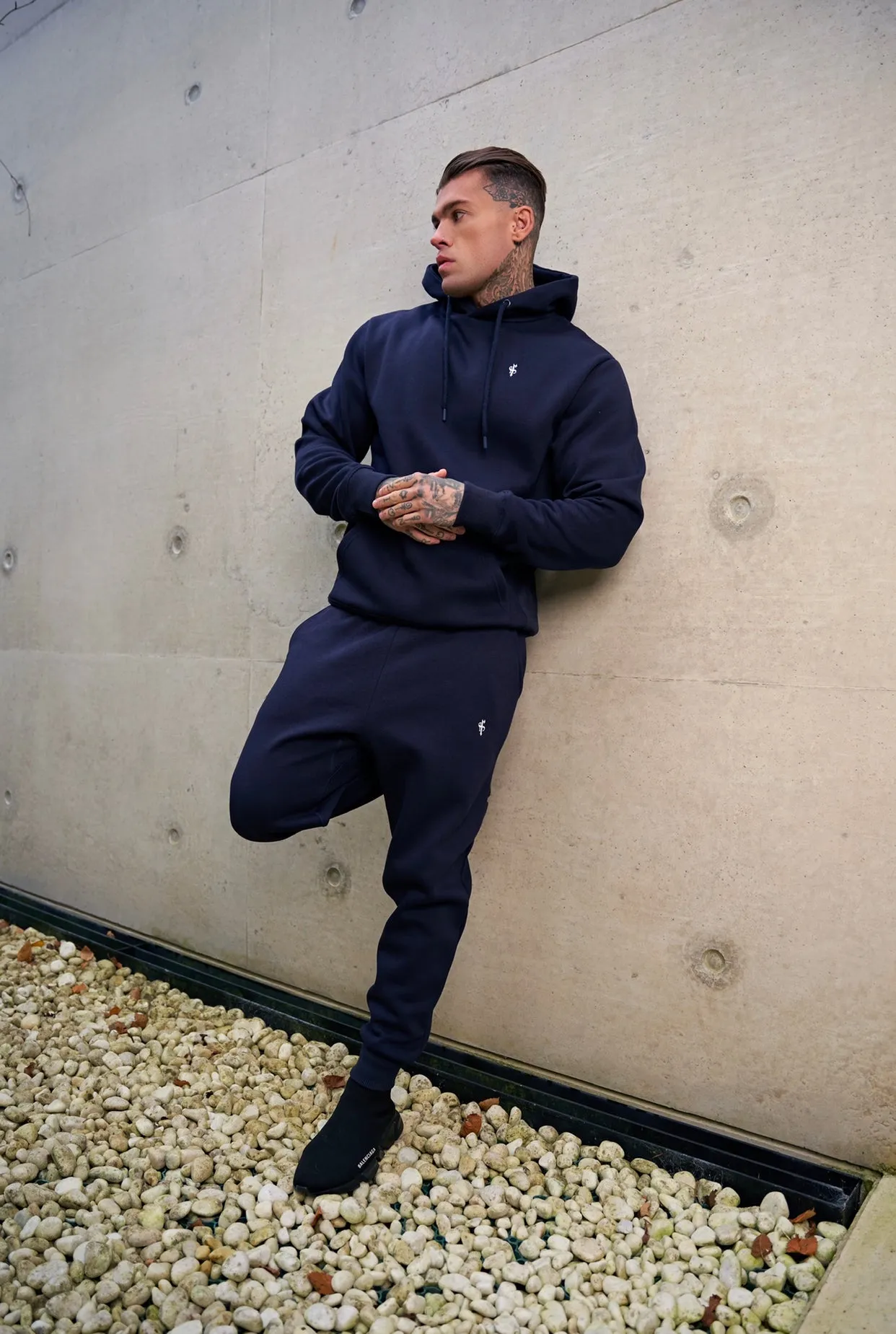 Father Sons Navy Relaxed Fit Rib Panel Overhead Hoodie and Kangaroo Pocket - FSH723 sold by Father Sons product image thumbnail 2