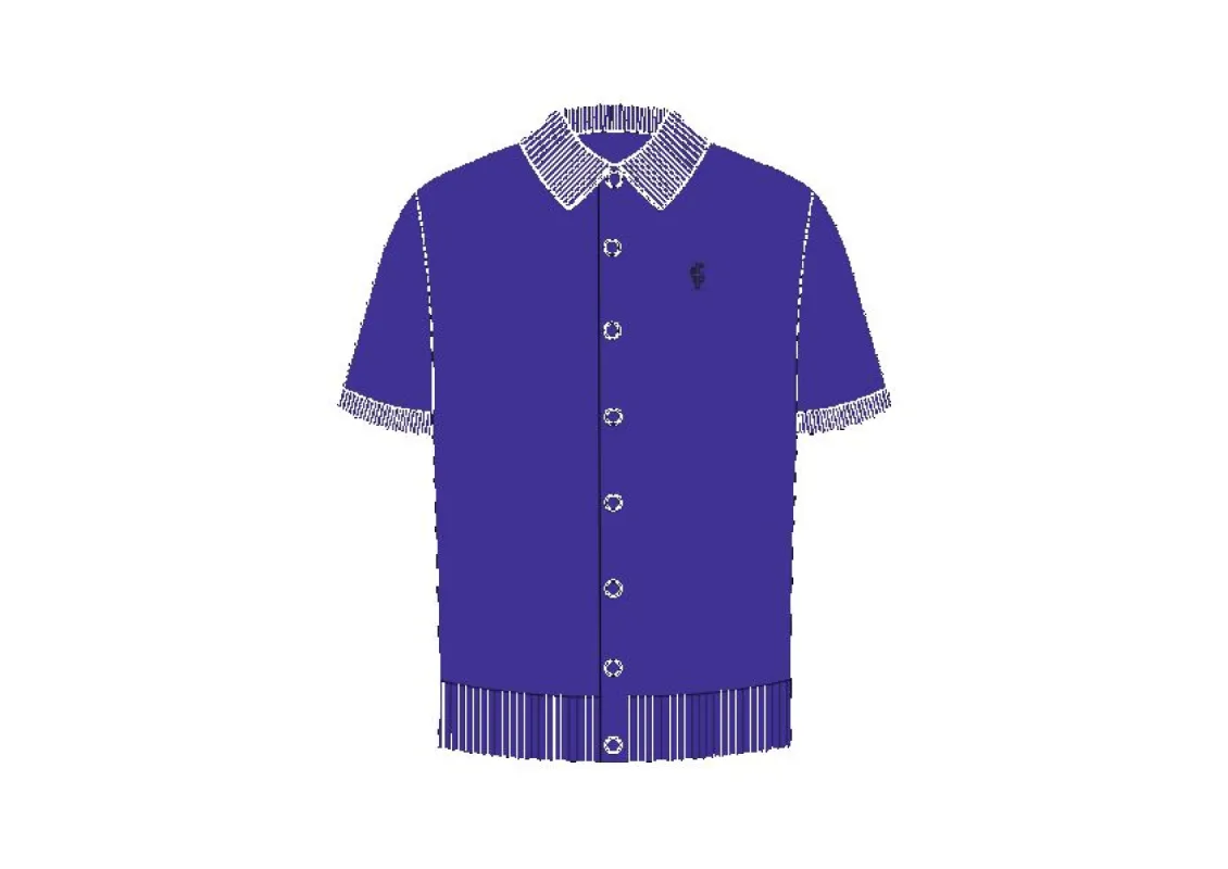 Classic Plain Navy Knitted Button Through Polo Short Sleeve - FSN103 sold by Father Sons