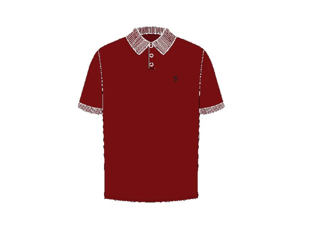 Father Sons Classic Burgundy Polo Shirt with Tonal Button and Embroidery - FSH876 sold by Father Sons