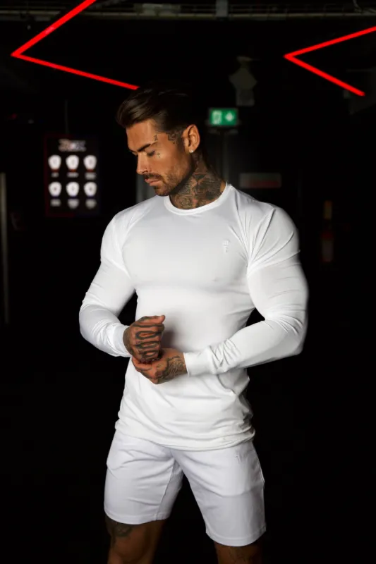 Father Sons Long Sleeve White Tonal Gym Crew Top - FSH885 sold by Father Sons