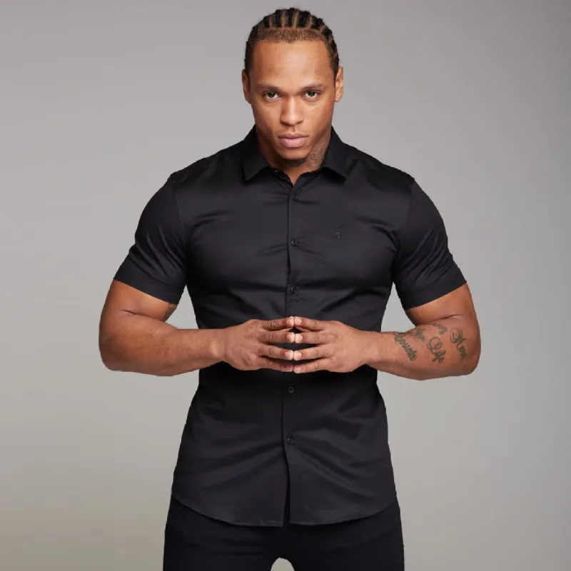 Father Sons Super Slim Luxe Ultra Stretch Classic Black Short Sleeve -  FS227 sold by Father Sons