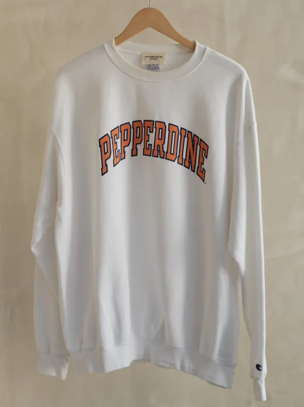 Vintage Pepperdine Sweatshirt - White/Orange sold by California Incline