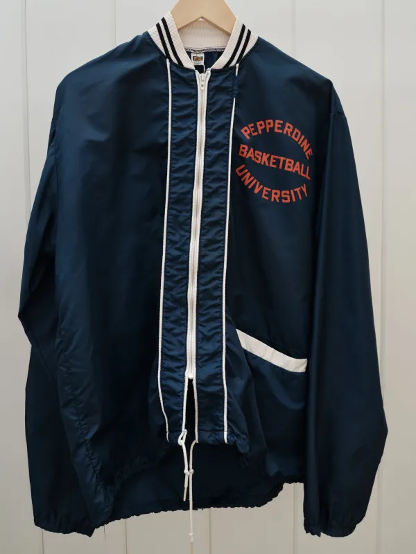 Vintage 70s Pepperdine University Basketball Windbreaker Jacket made by California Incline