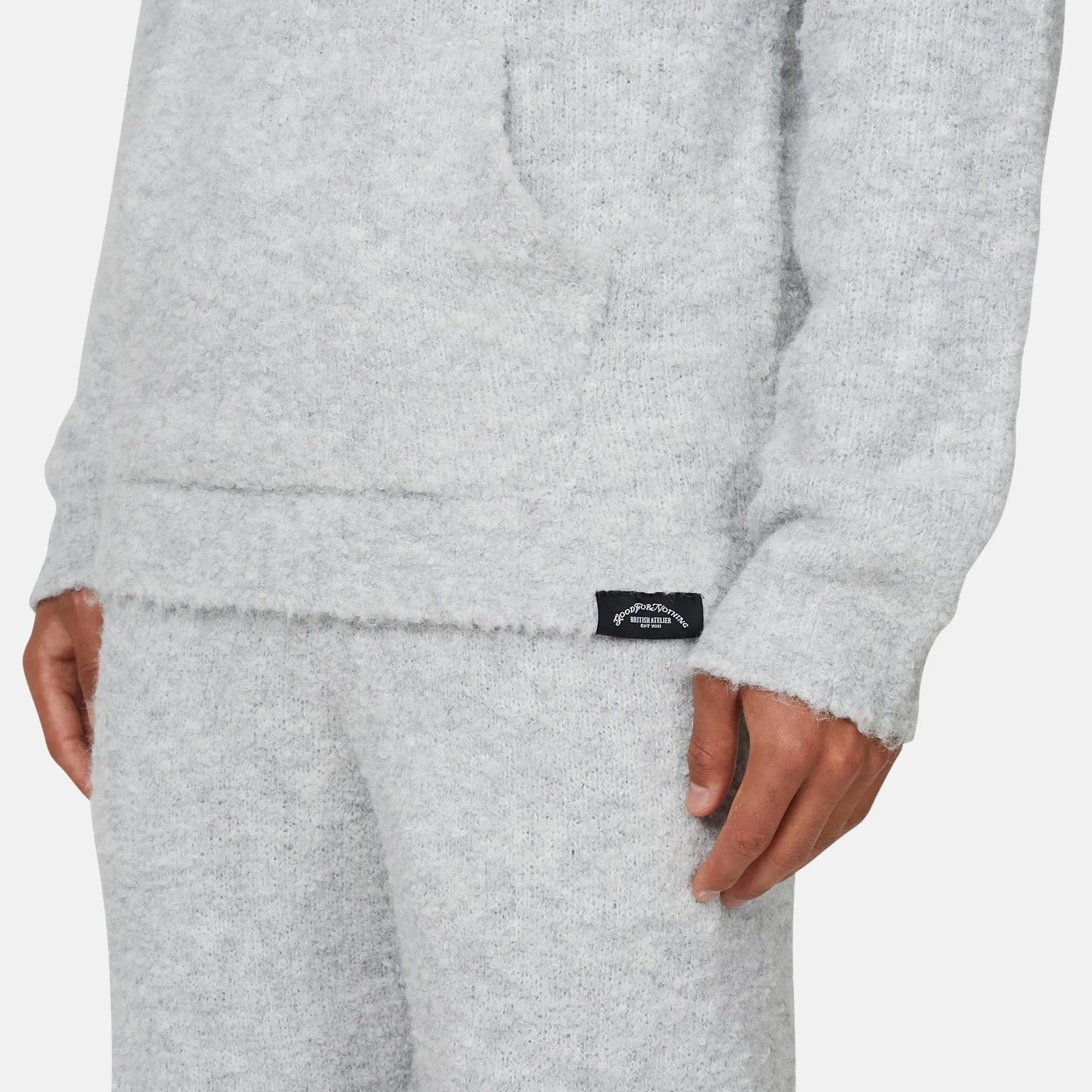 Cozy Boucle Knitwear Grey Hoodie sold by Good For Nothing Clothing product image thumbnail 3