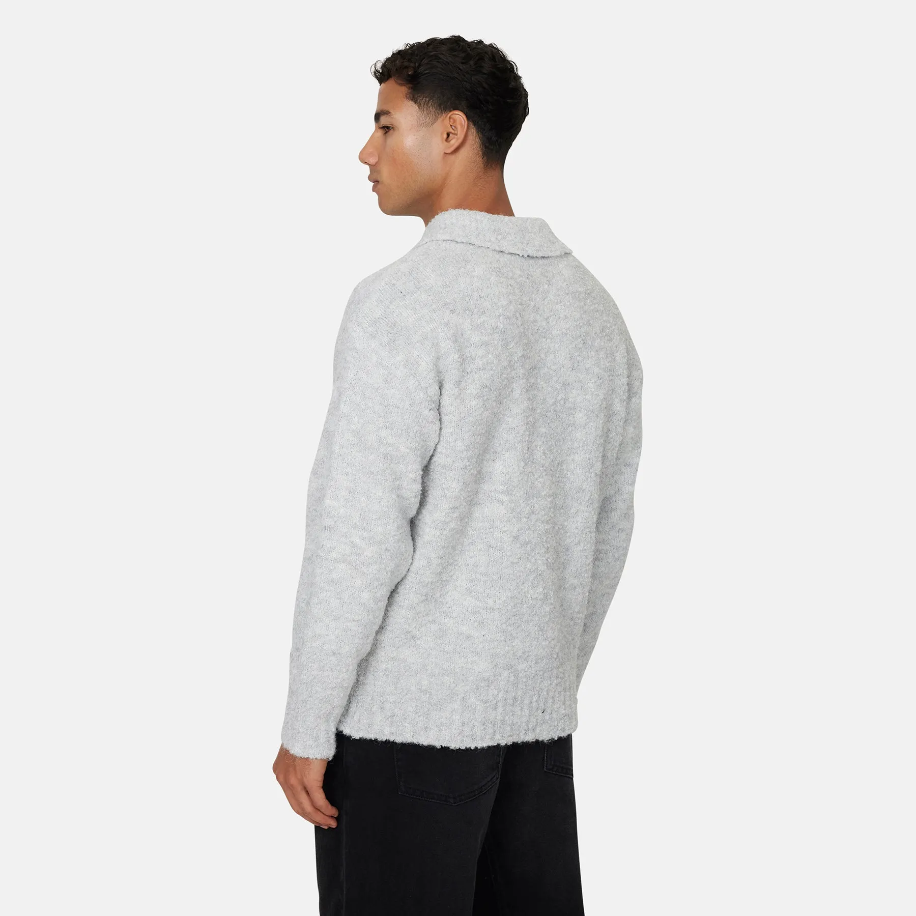 Cozy Boucle Knitwear Grey Polo sold by Good For Nothing Clothing product image thumbnail 4