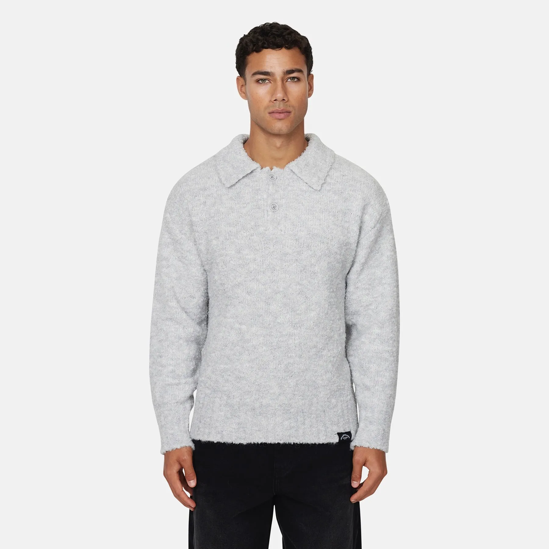 Cozy Boucle Knitwear Grey Polo sold by Good For Nothing Clothing product image thumbnail 2