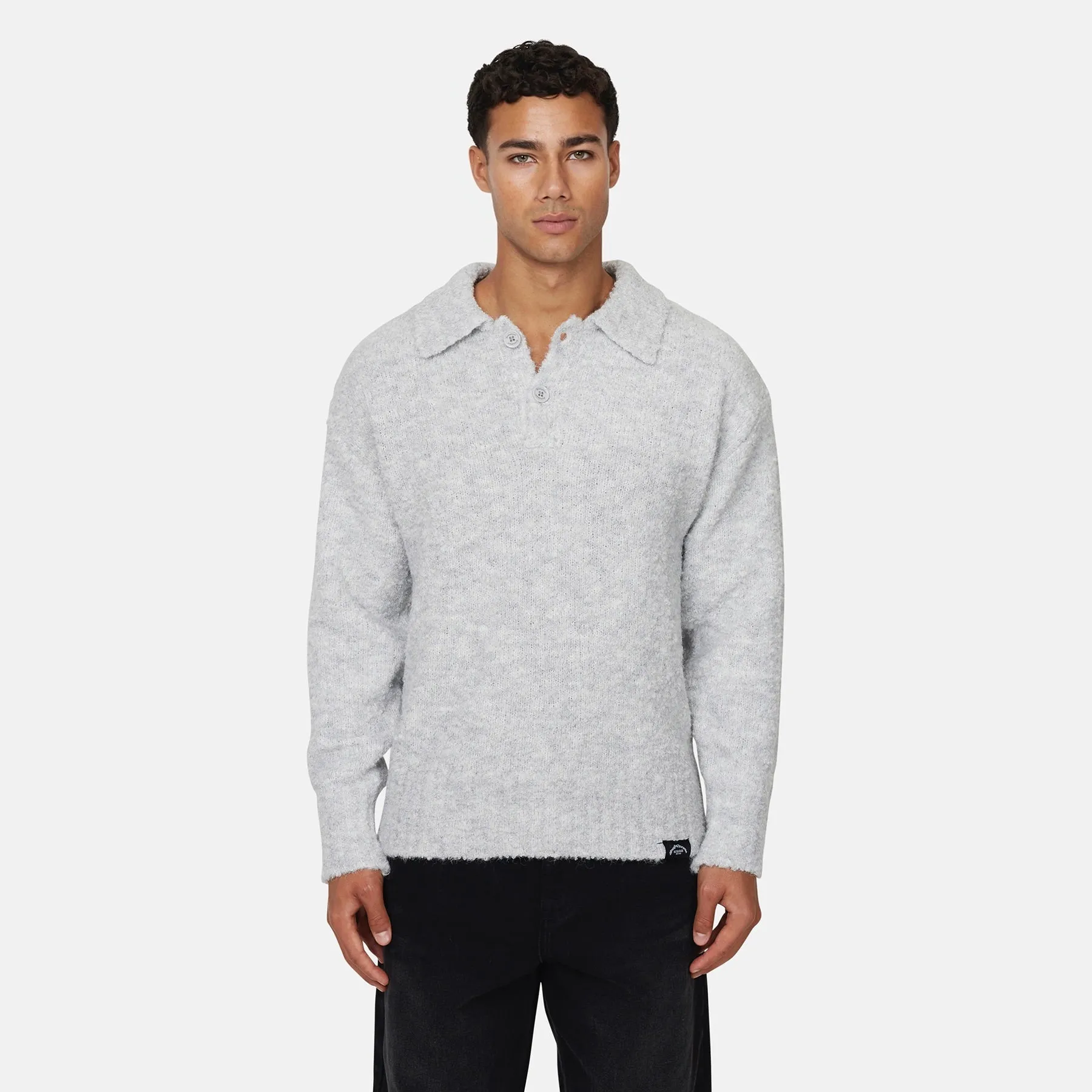 Cozy Boucle Knitwear Grey Polo sold by Good For Nothing Clothing product image thumbnail 3