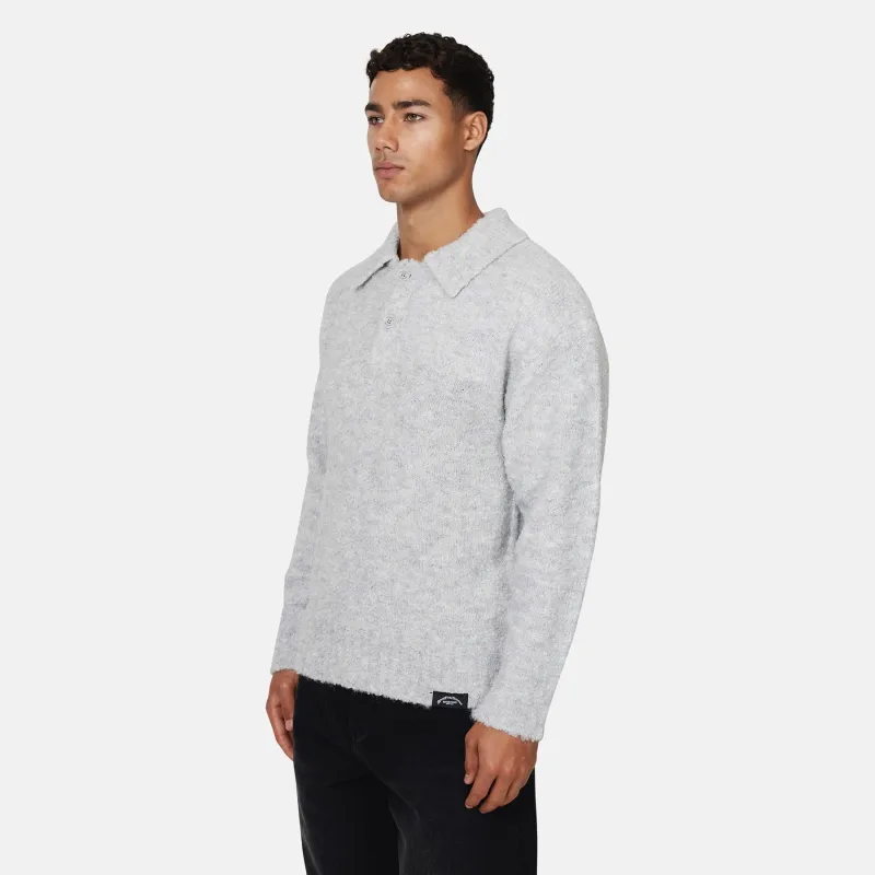 Cozy Boucle Knitwear Grey Polo sold by Good For Nothing Clothing