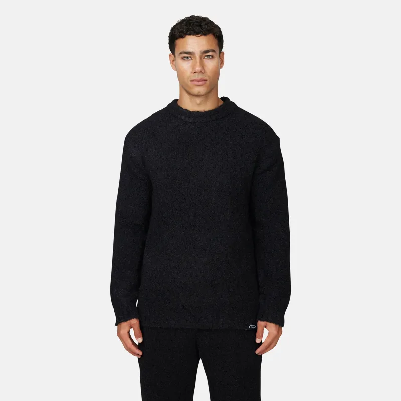 Cozy Boucle Knitwear Black Crew sold by Good For Nothing Clothing