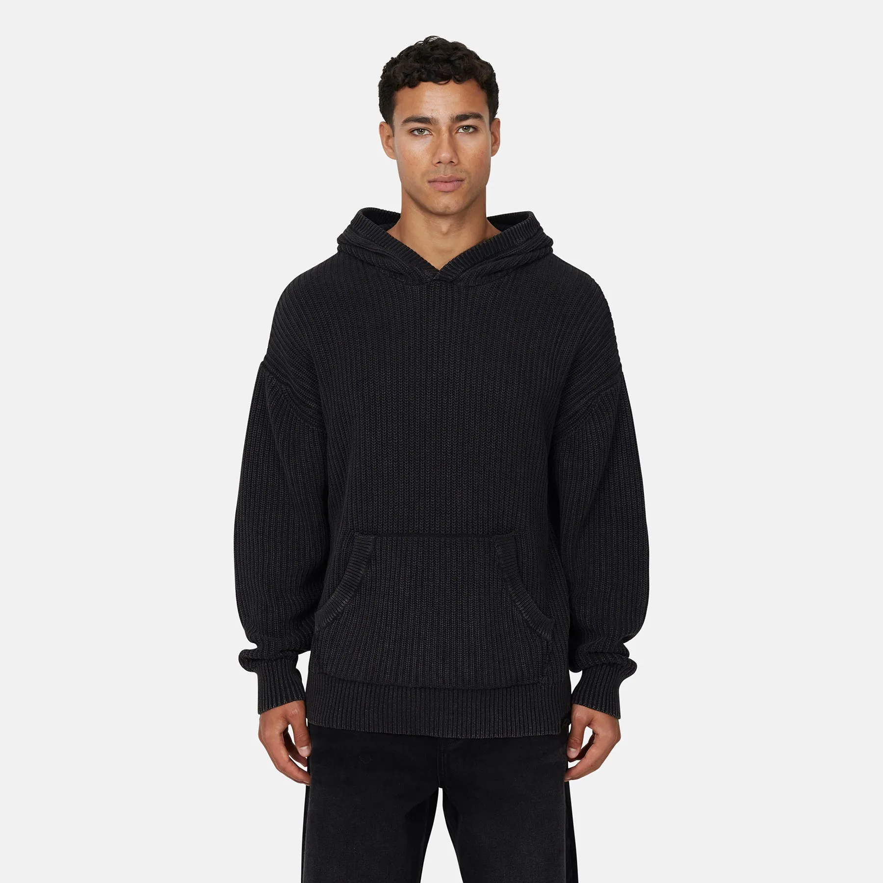 Acid Wash Cable Knitwear Hoodie sold by Good for Nothing