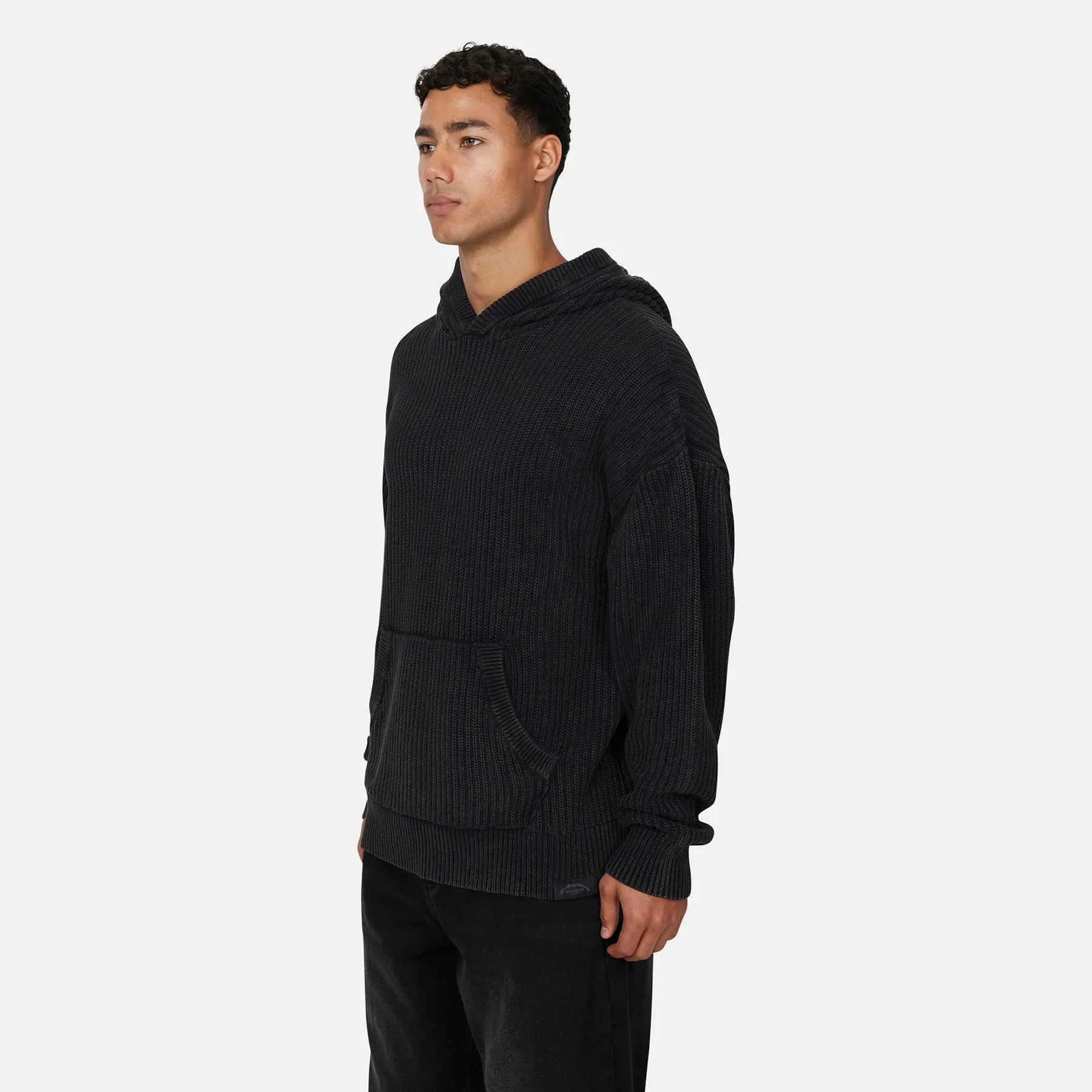 Acid Wash Cable Knitwear Hoodie sold by Good for Nothing product image thumbnail 2