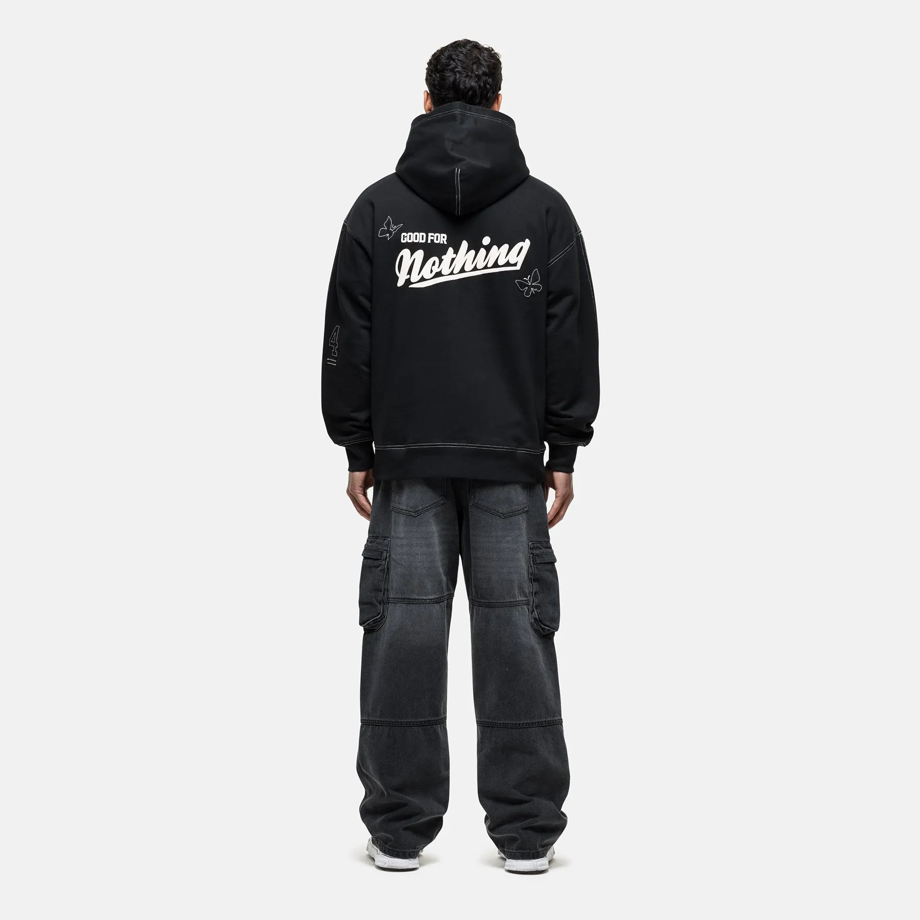 Oversized Team Black Hoodie sold by Good For Nothing Clothing product image thumbnail 5