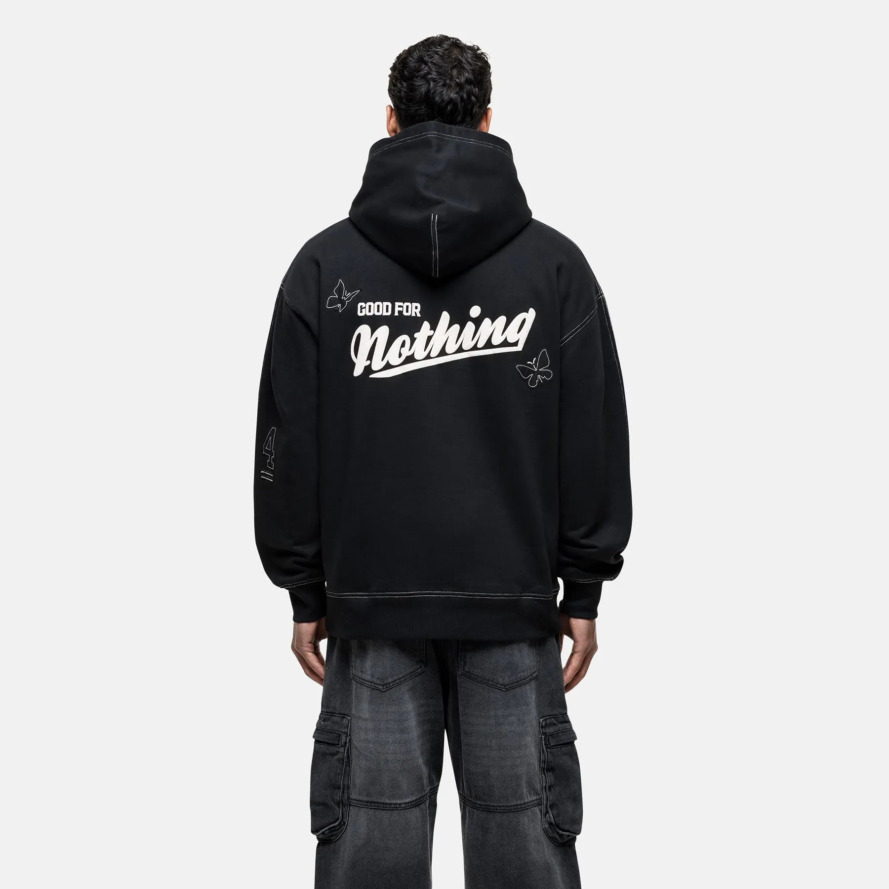 Oversized Team Black Hoodie sold by Good For Nothing Clothing product image thumbnail 2