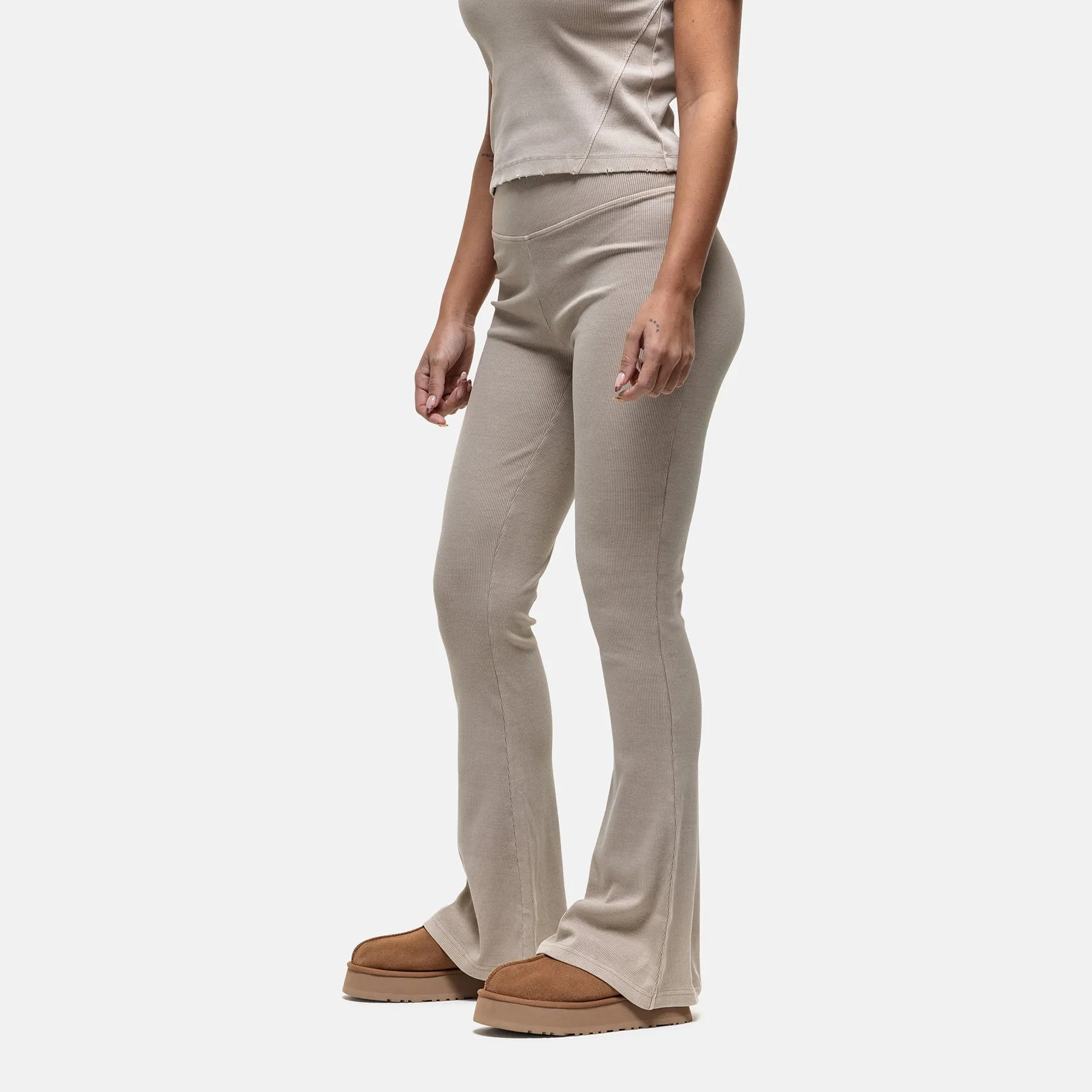 Ribbed Stone Flared Leggings sold by Good for Nothing