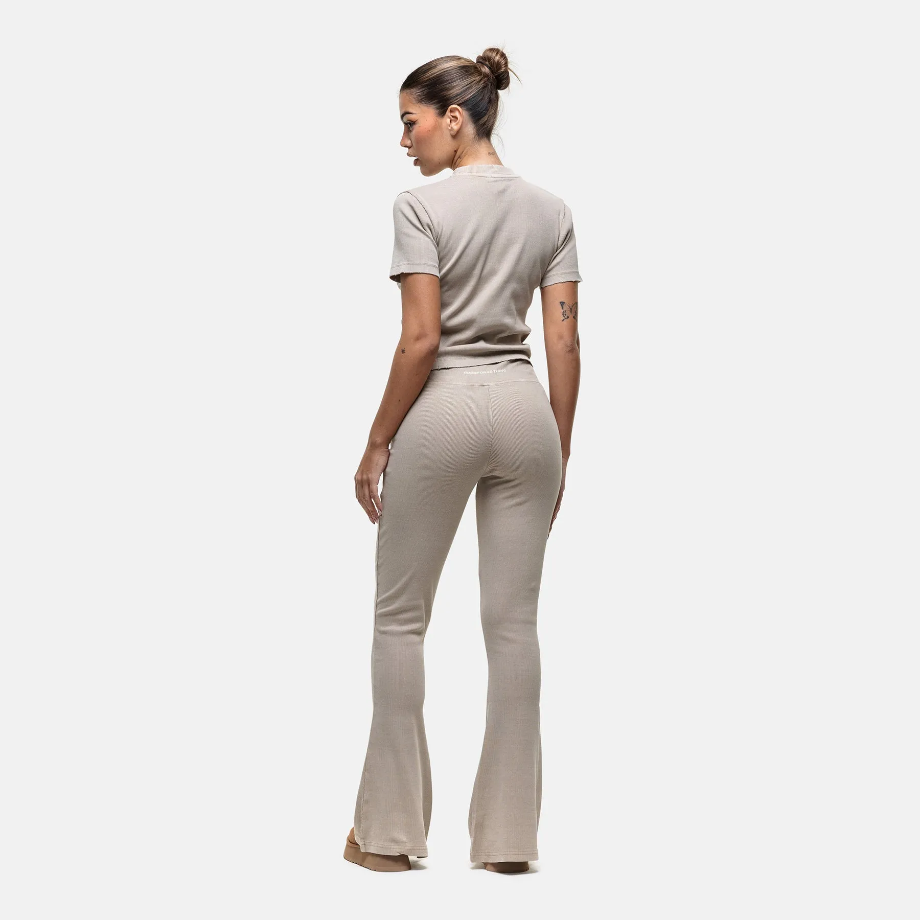 Ribbed Stone Flared Leggings sold by Good for Nothing product image thumbnail 3