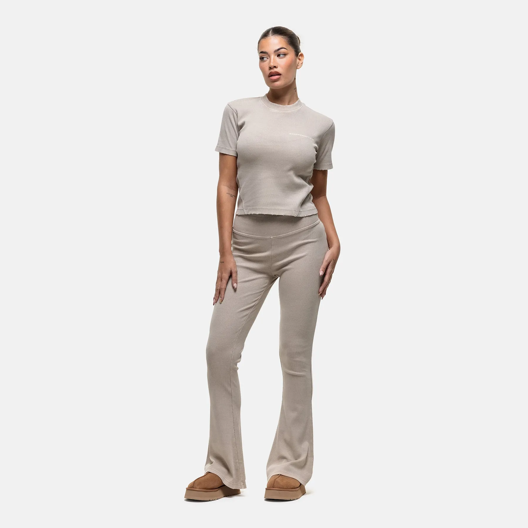 Ribbed Stone Flared Leggings sold by Good for Nothing product image thumbnail 2
