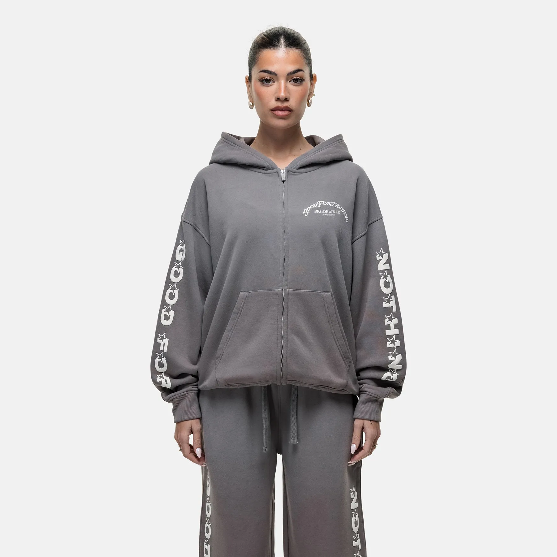 Liberty Washed Grey Hoodie sold by Good For Nothing Clothing