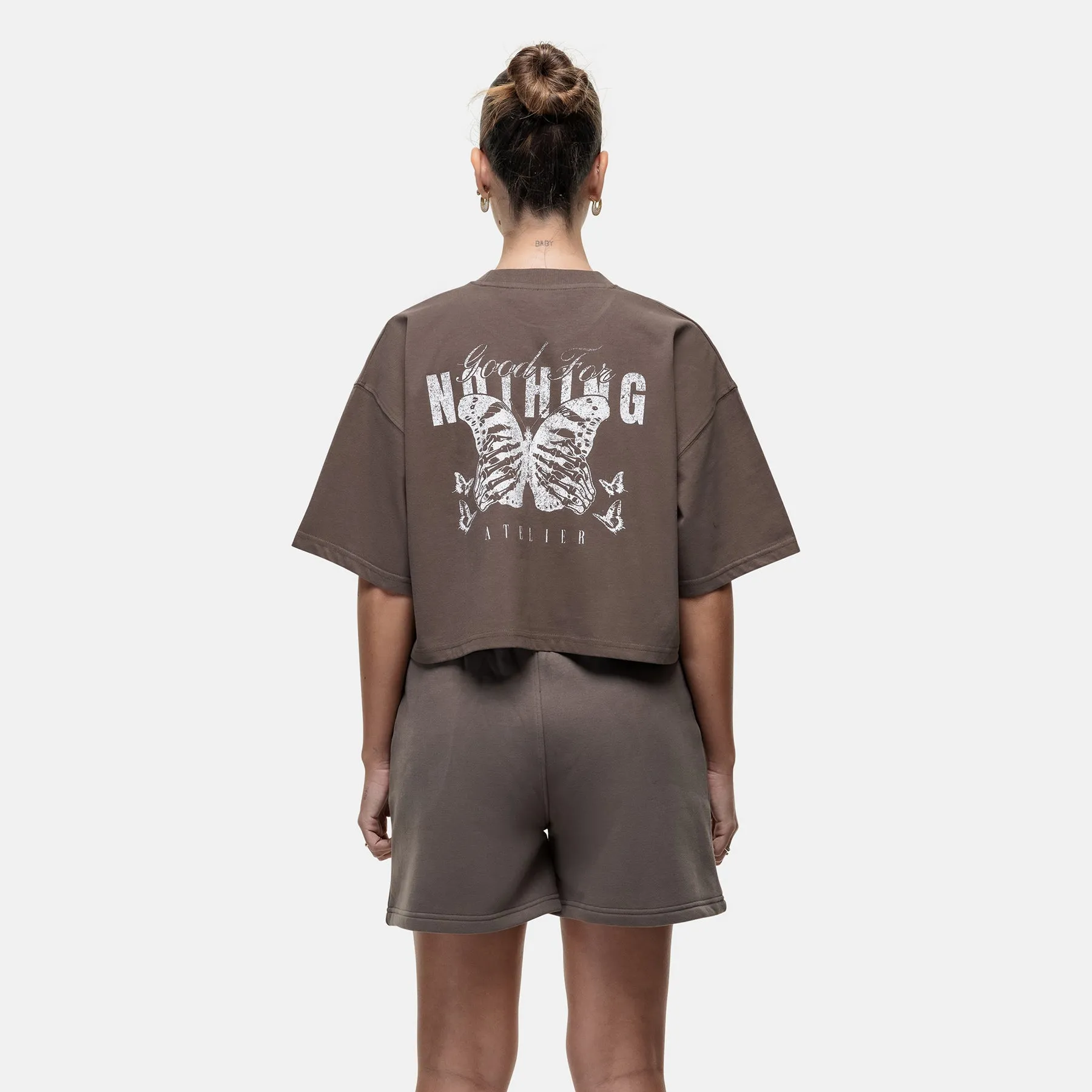 Washed Taupe Butterfly T-shirt sold by Good for Nothing product image thumbnail 3