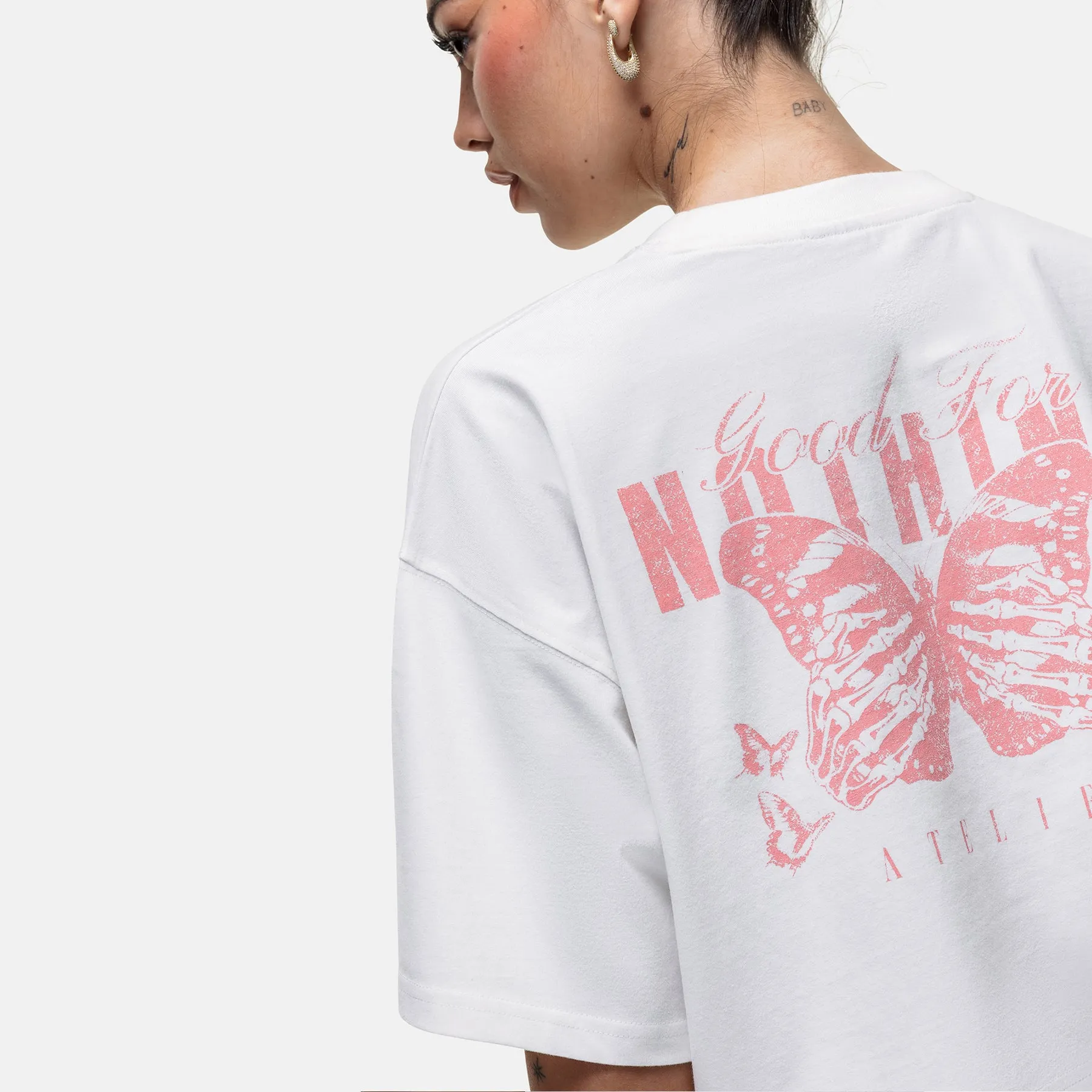 Washed Off White Butterfly T-shirt sold by Good for Nothing product image thumbnail 4