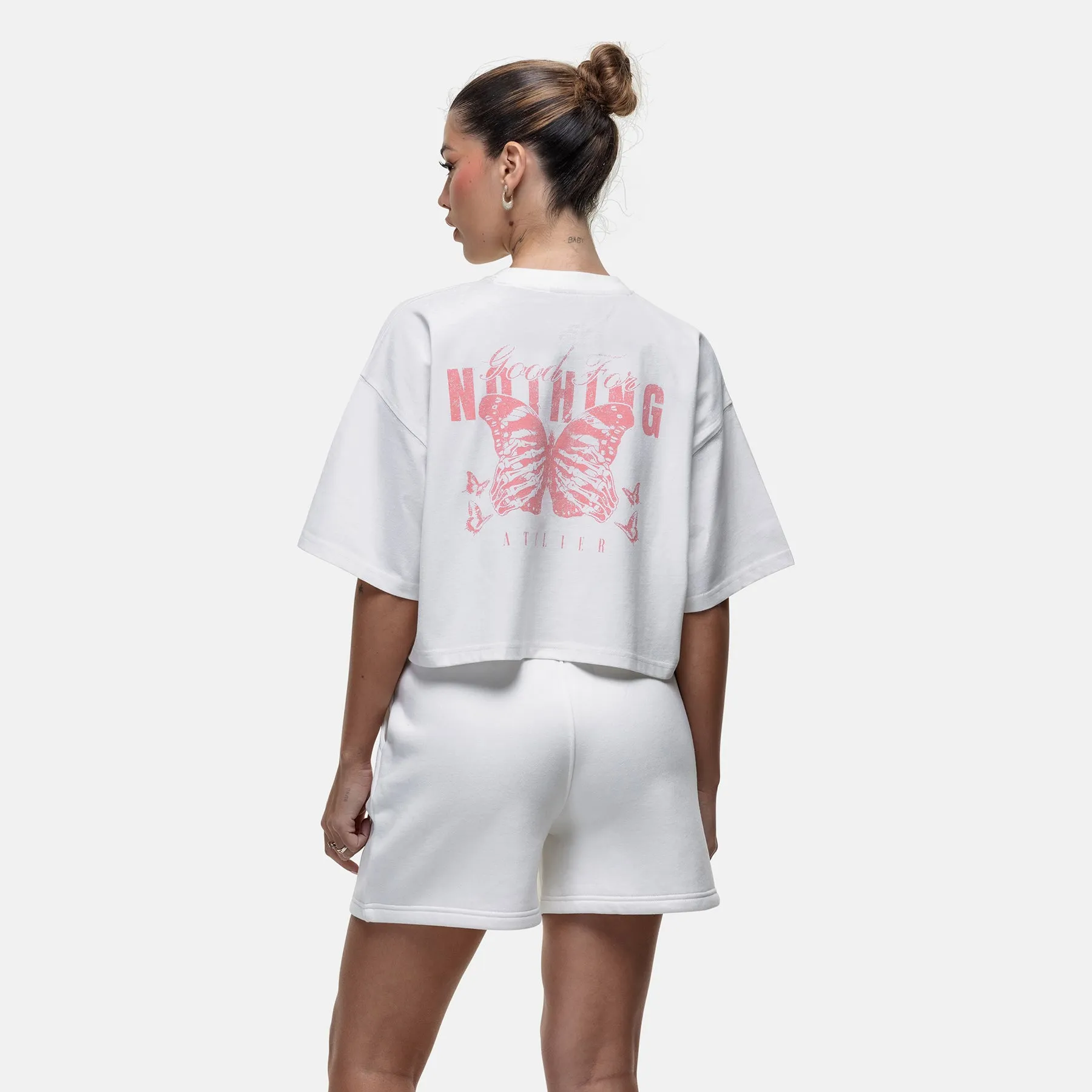 Washed Off White Butterfly T-shirt sold by Good for Nothing product image thumbnail 2