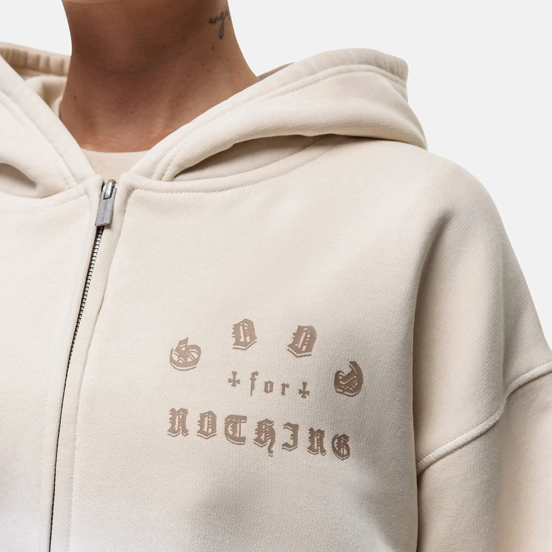 Sprayed Cali Cream Crop Zip Hoodie sold by Good For Nothing Clothing product image thumbnail 2
