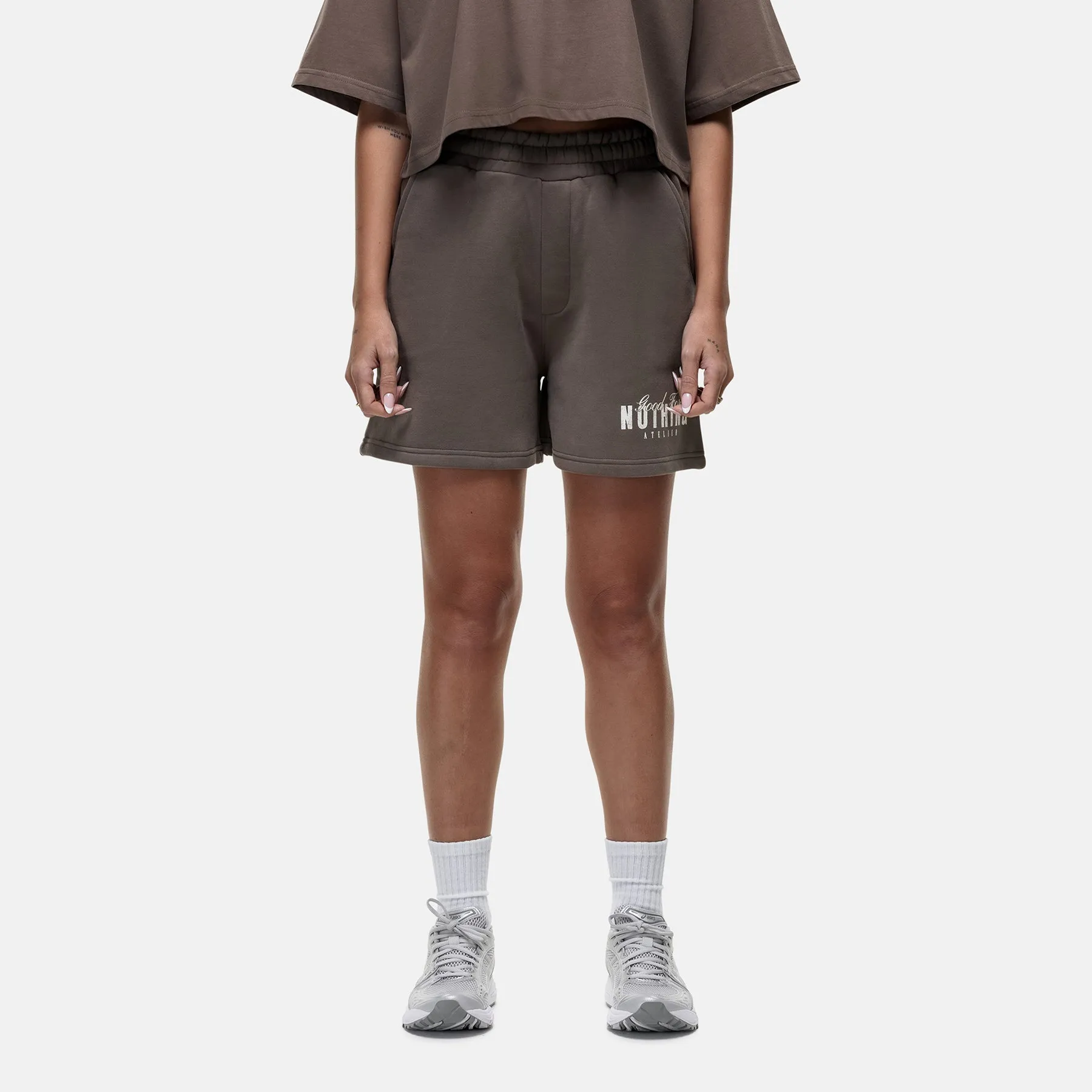 Washed Butterfly Taupe Shorts sold by Good For Nothing Clothing