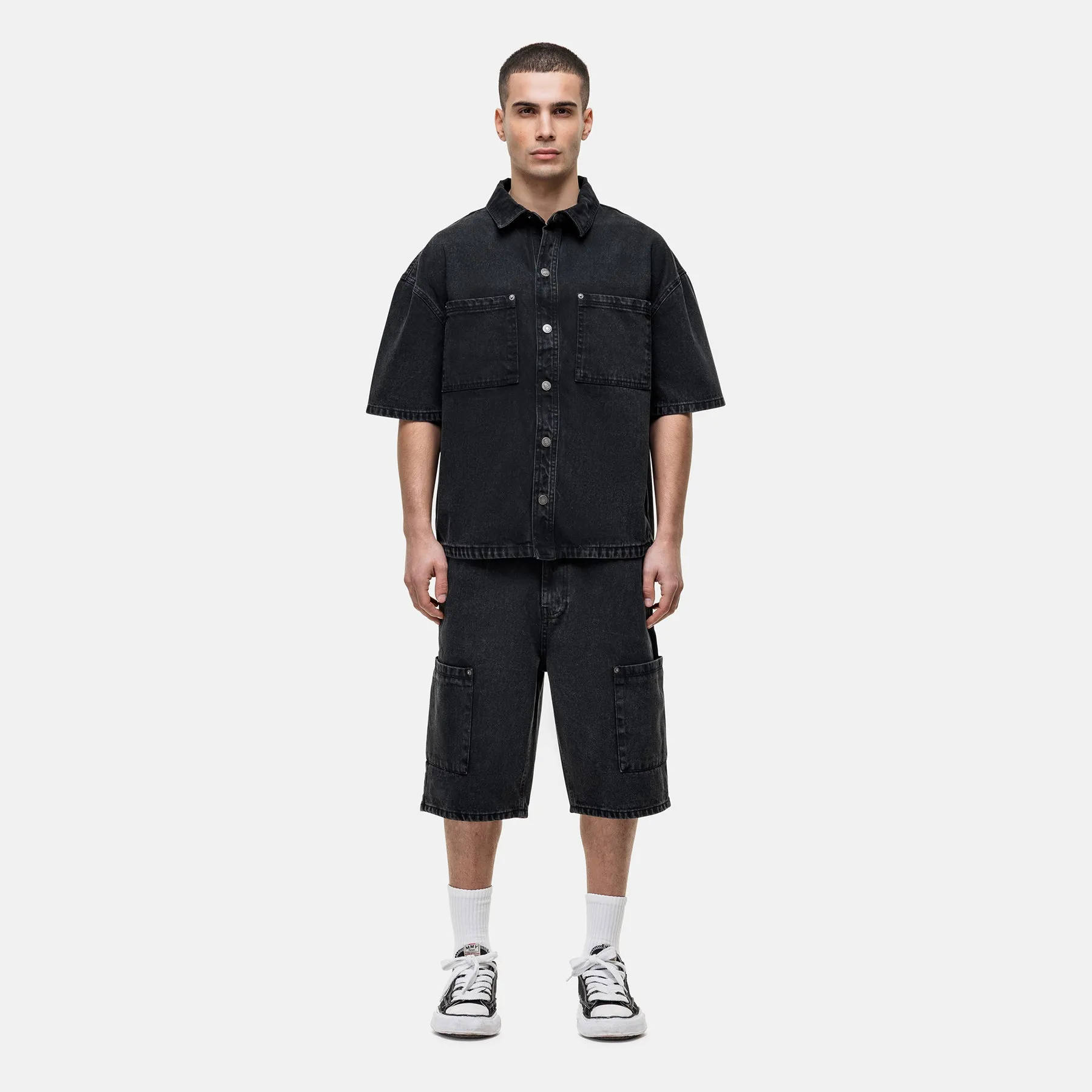 Washed Black Denim Overshirt sold by Good For Nothing Clothing product image thumbnail 3