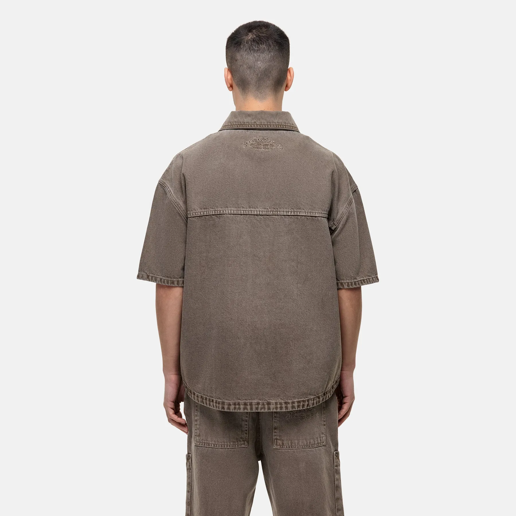 Washed Taupe Denim Overshirt sold by Good For Nothing Clothing product image thumbnail 2