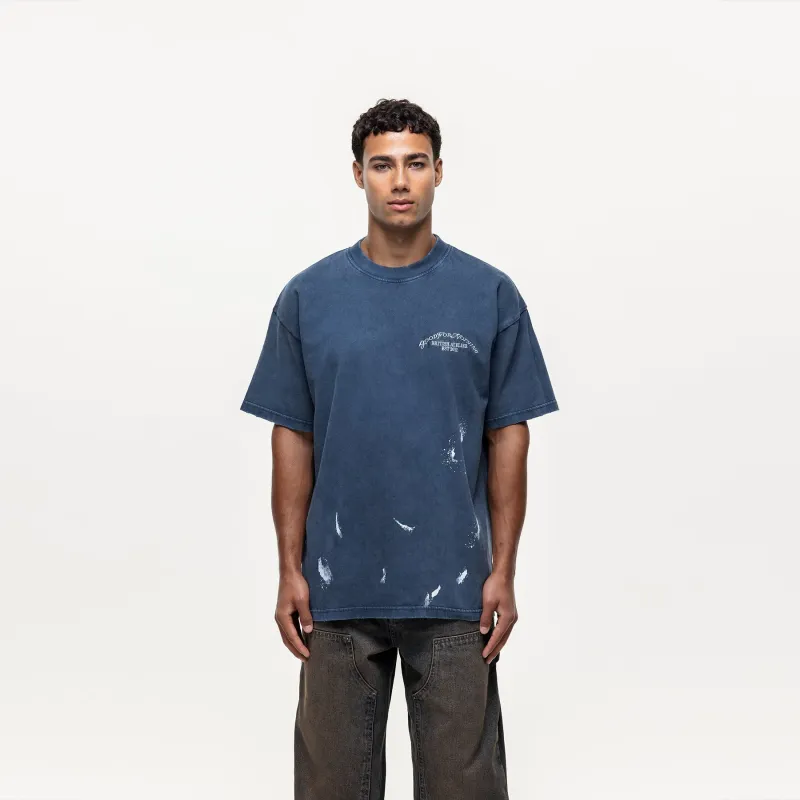 Abrade Blue Sprayed T-shirt sold by Good For Nothing Clothing