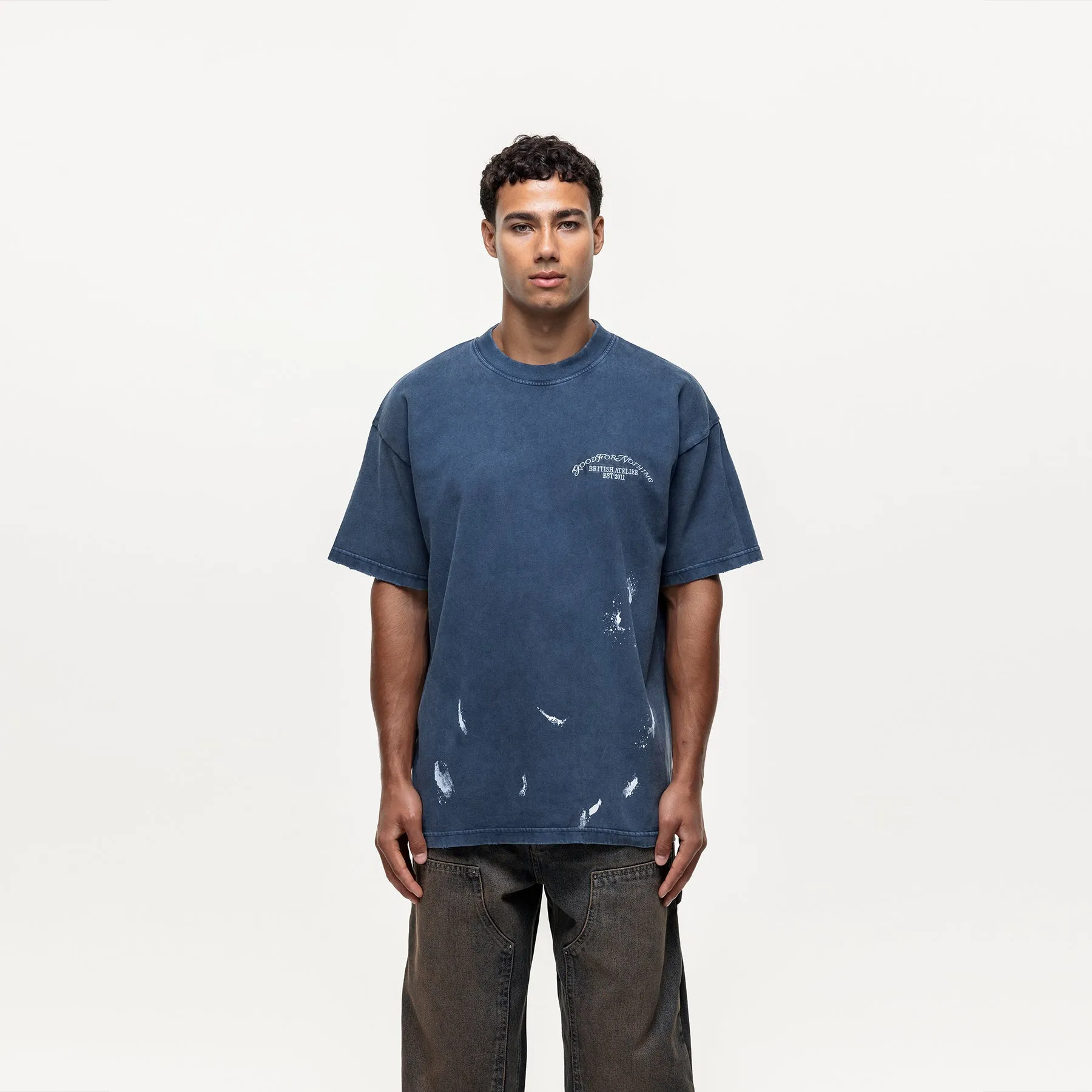 Abrade Blue Sprayed T-shirt sold by Good for Nothing