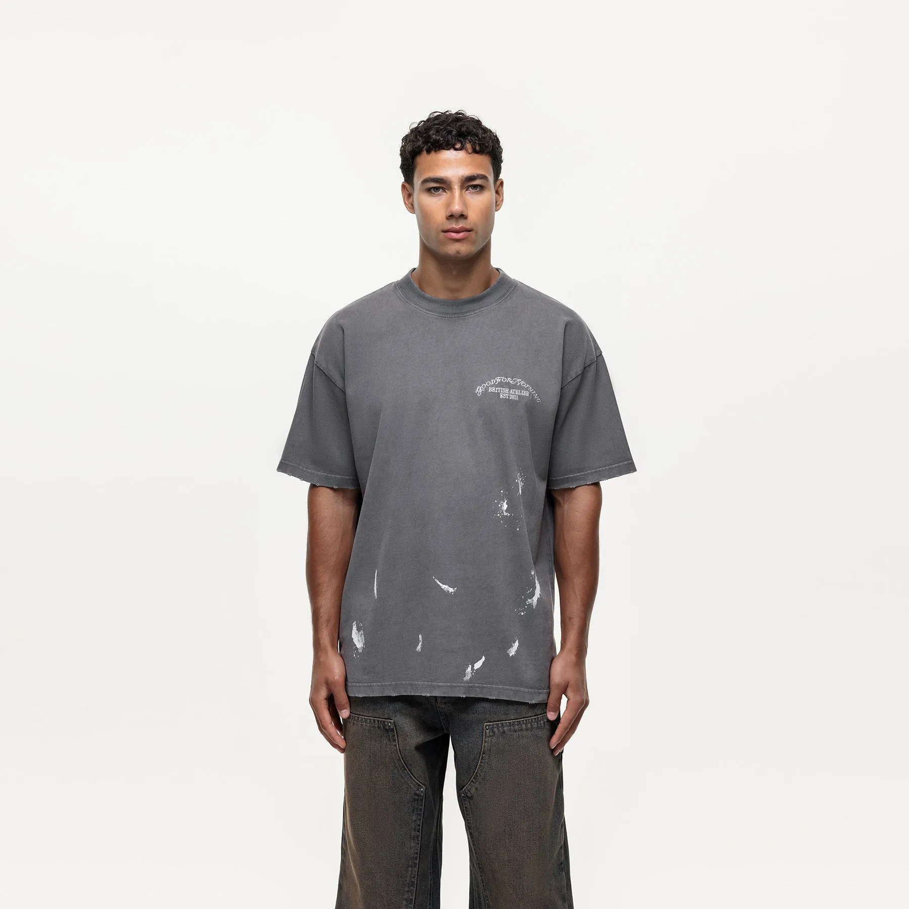 Abrade Taupe Sprayed T-shirt sold by Good For Nothing Clothing