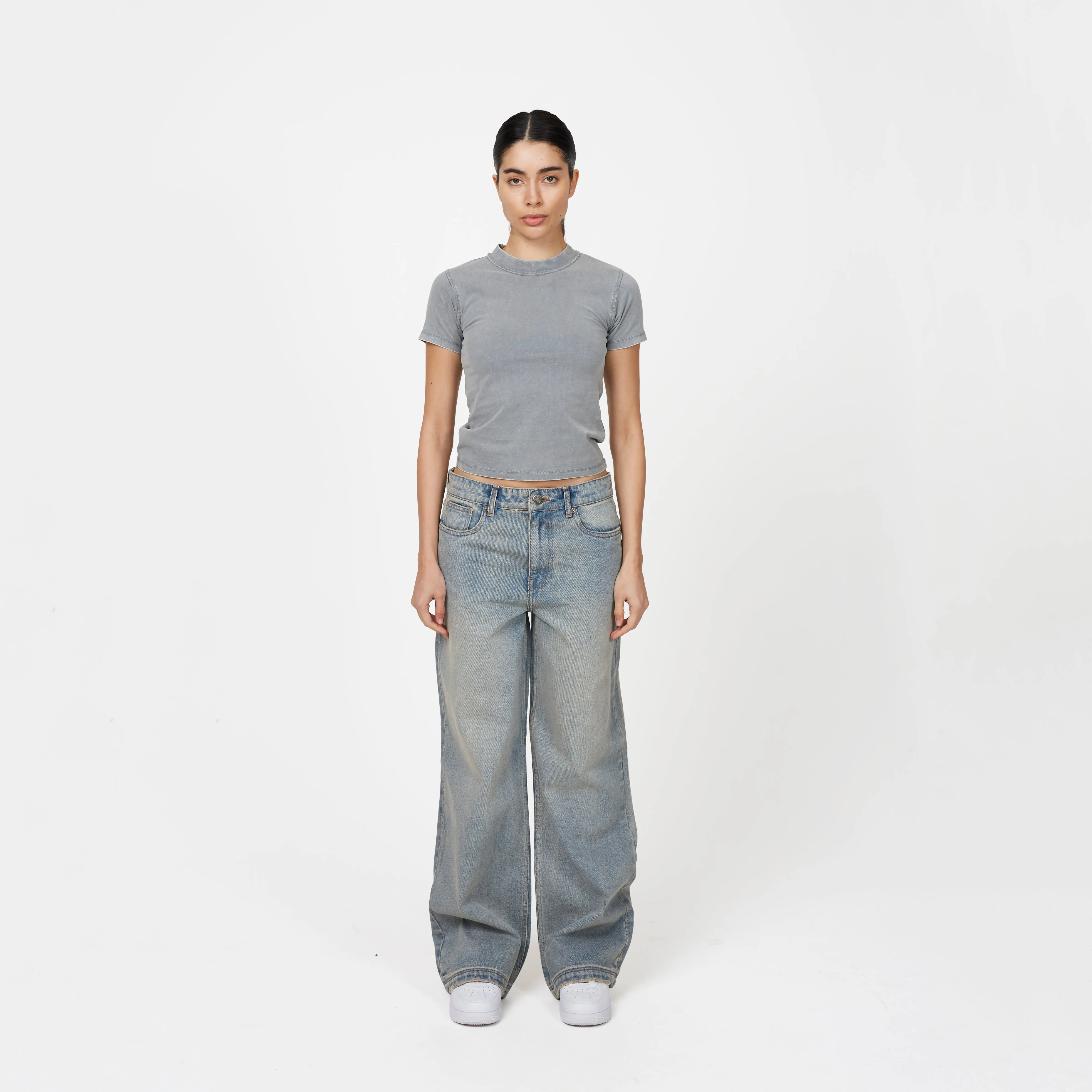Heavy Washed Light Blue Denim Jeans sold by Good For Nothing Clothing product image thumbnail 5