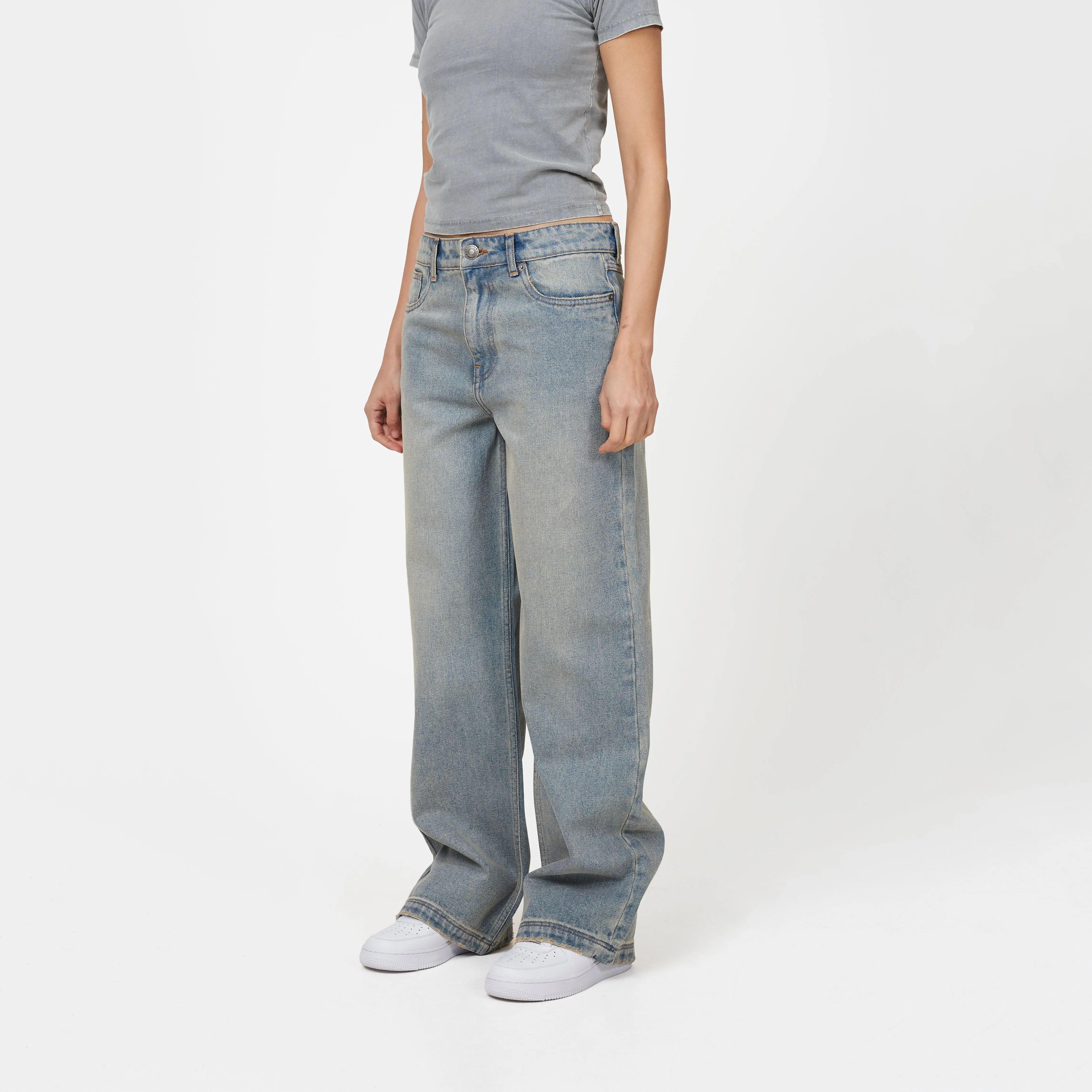 Heavy Washed Light Blue Denim Jeans sold by Good For Nothing Clothing product image thumbnail 2