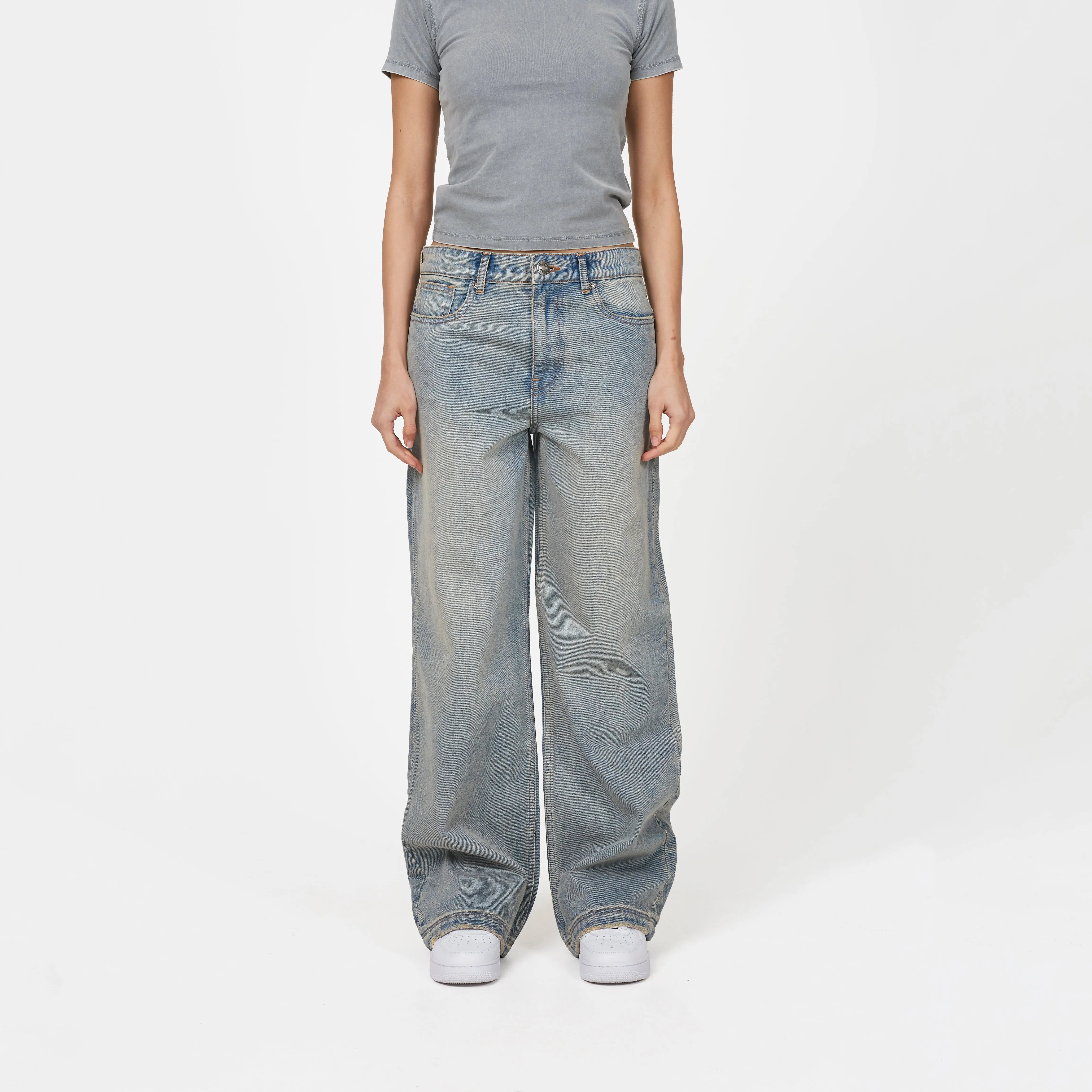 Heavy Washed Light Blue Denim Jeans sold by Good For Nothing Clothing