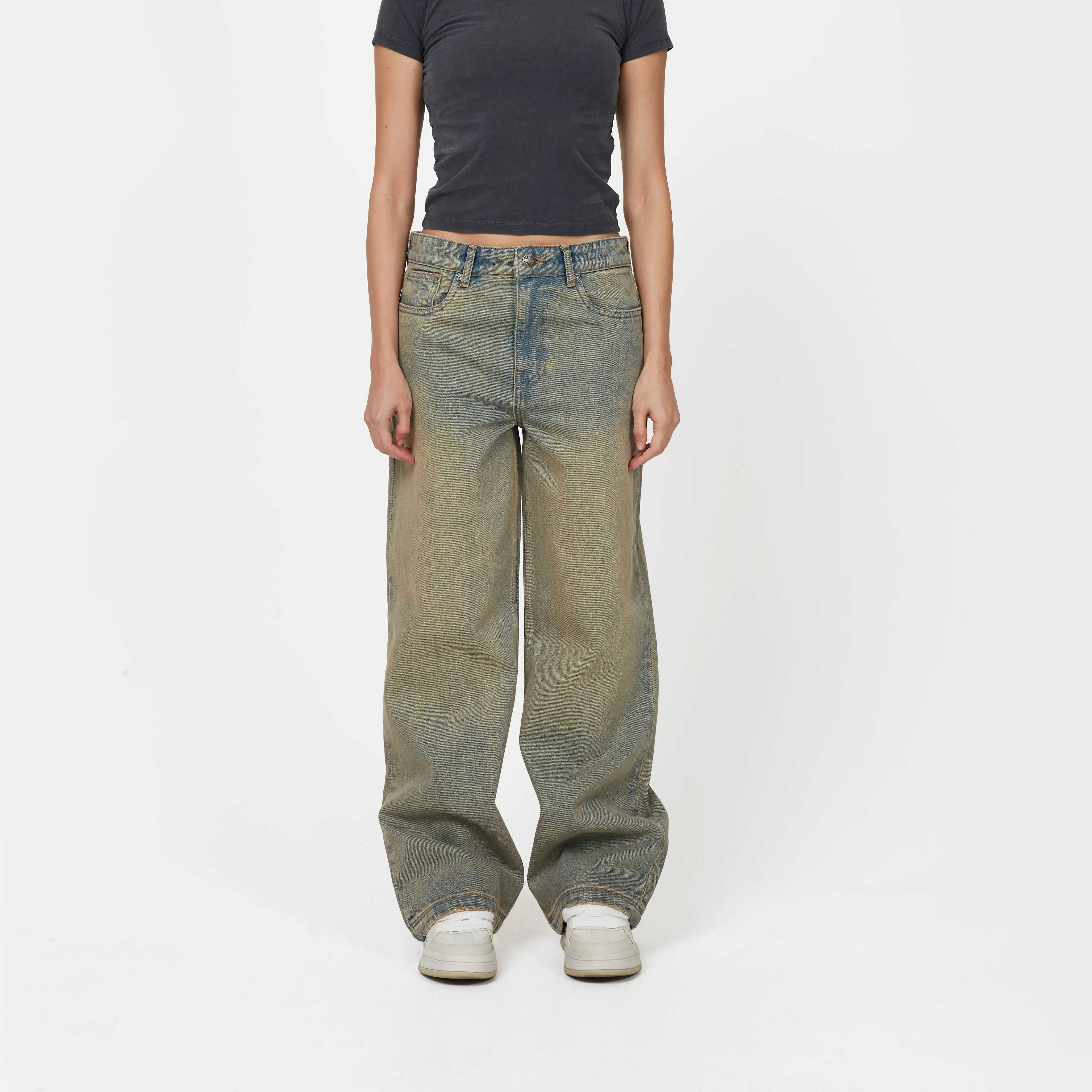 Heavy Washed Sand Blue Denim Jeans sold by Good for Nothing