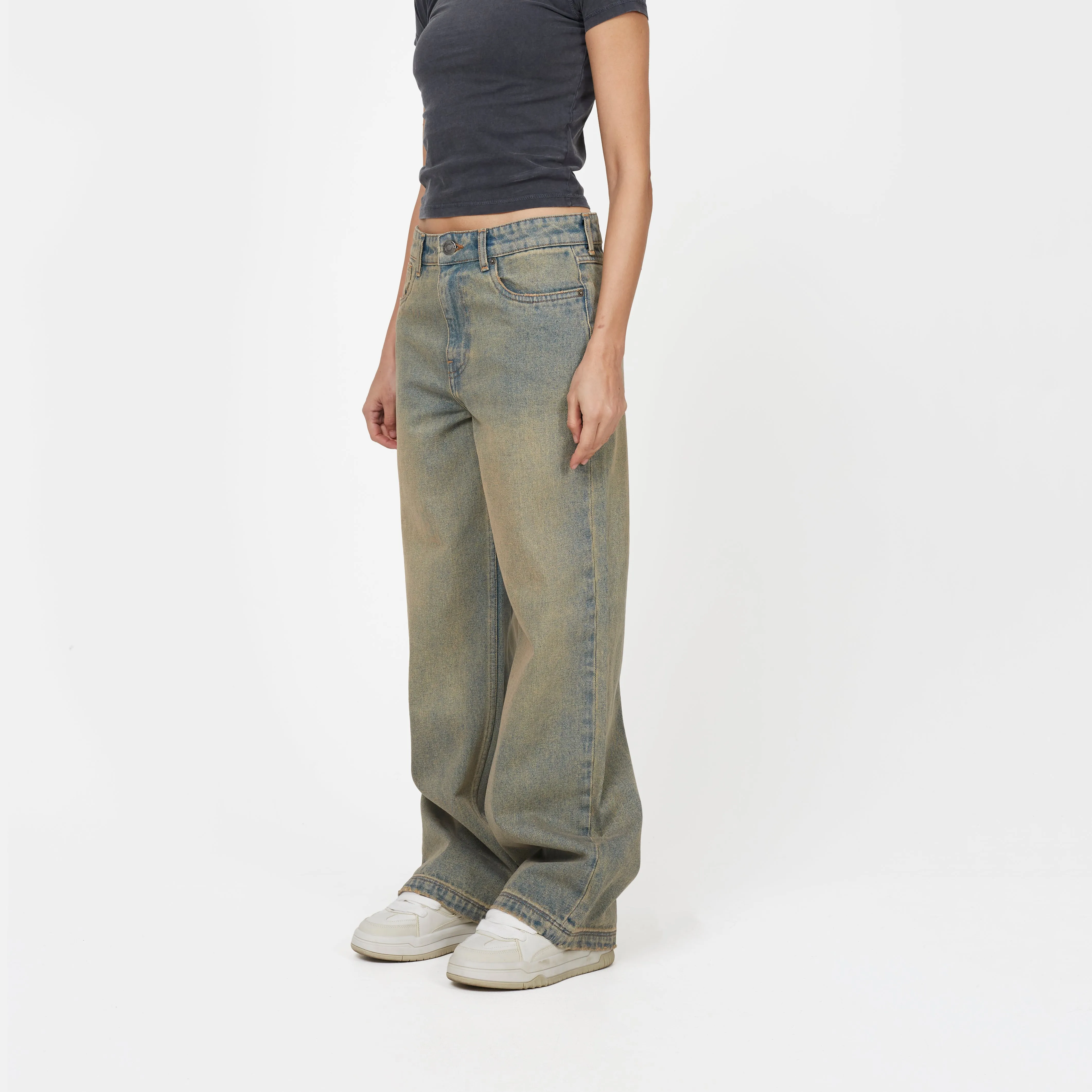 Heavy Washed Sand Blue Denim Jeans sold by Good for Nothing product image thumbnail 2