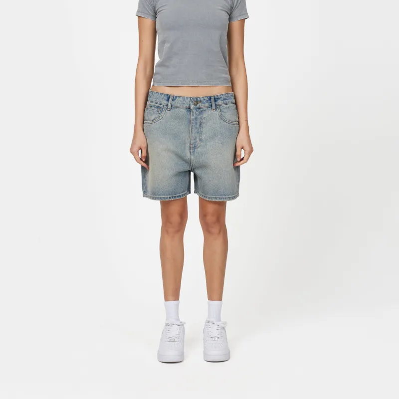Heavy Washed Light Blue Denim Shorts sold by Good For Nothing Clothing