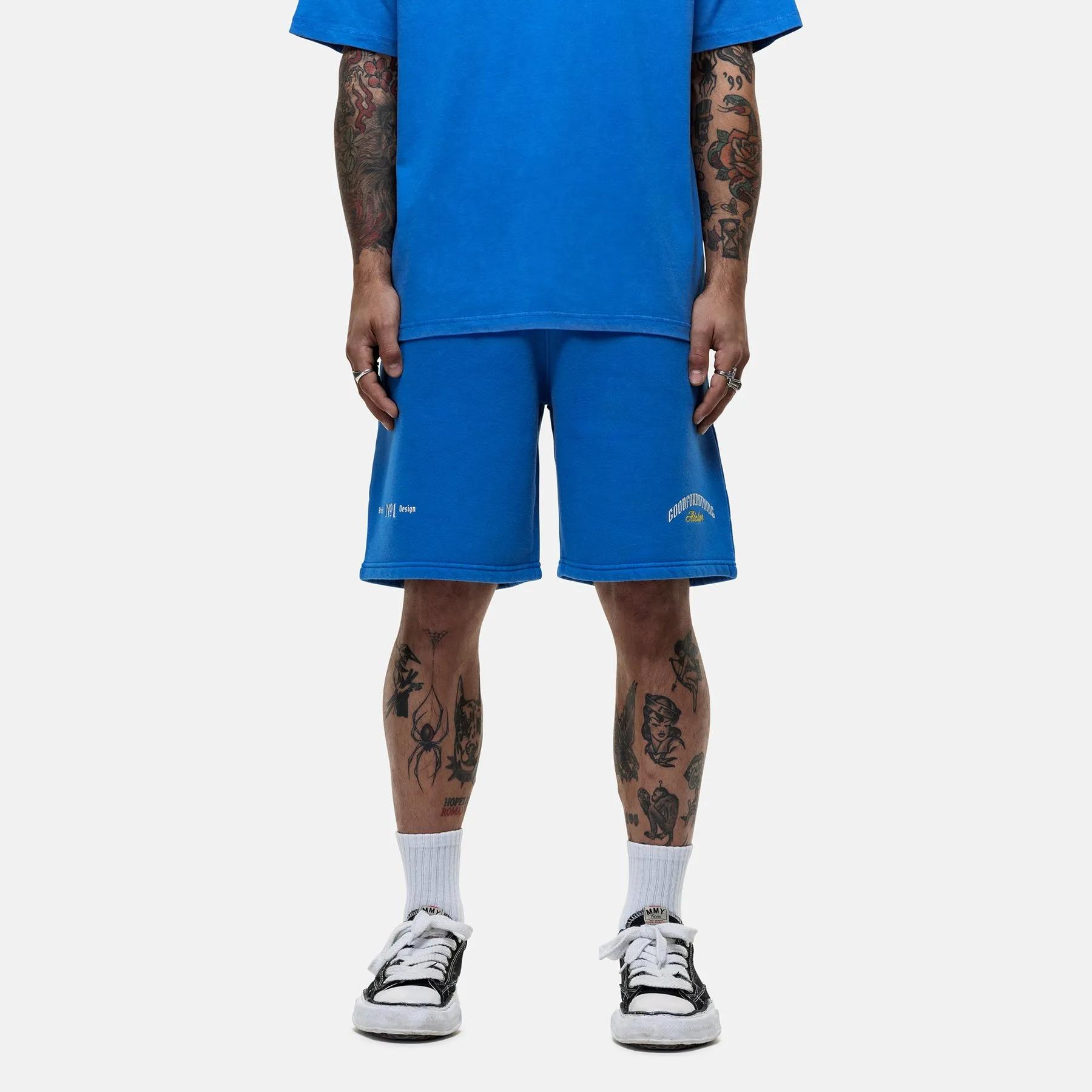 Antiquity Washed Blue Shorts sold by Good For Nothing Clothing