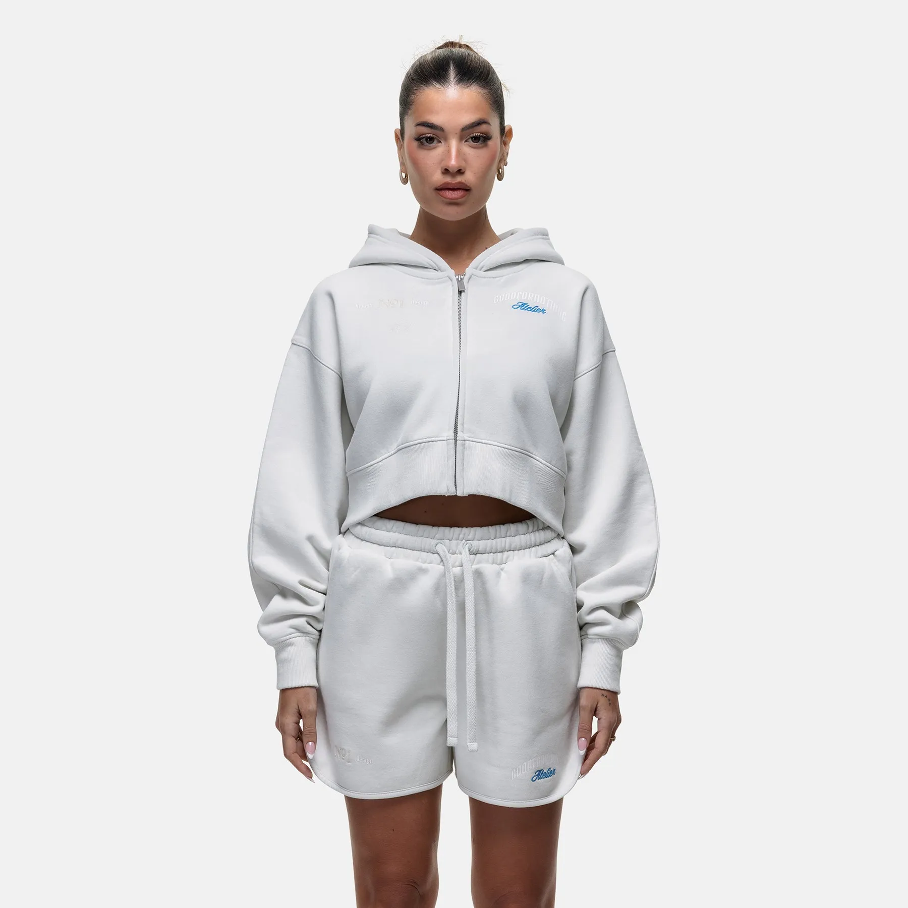 Antiquity Off White Crop Zip Hoodie sold by Good For Nothing Clothing