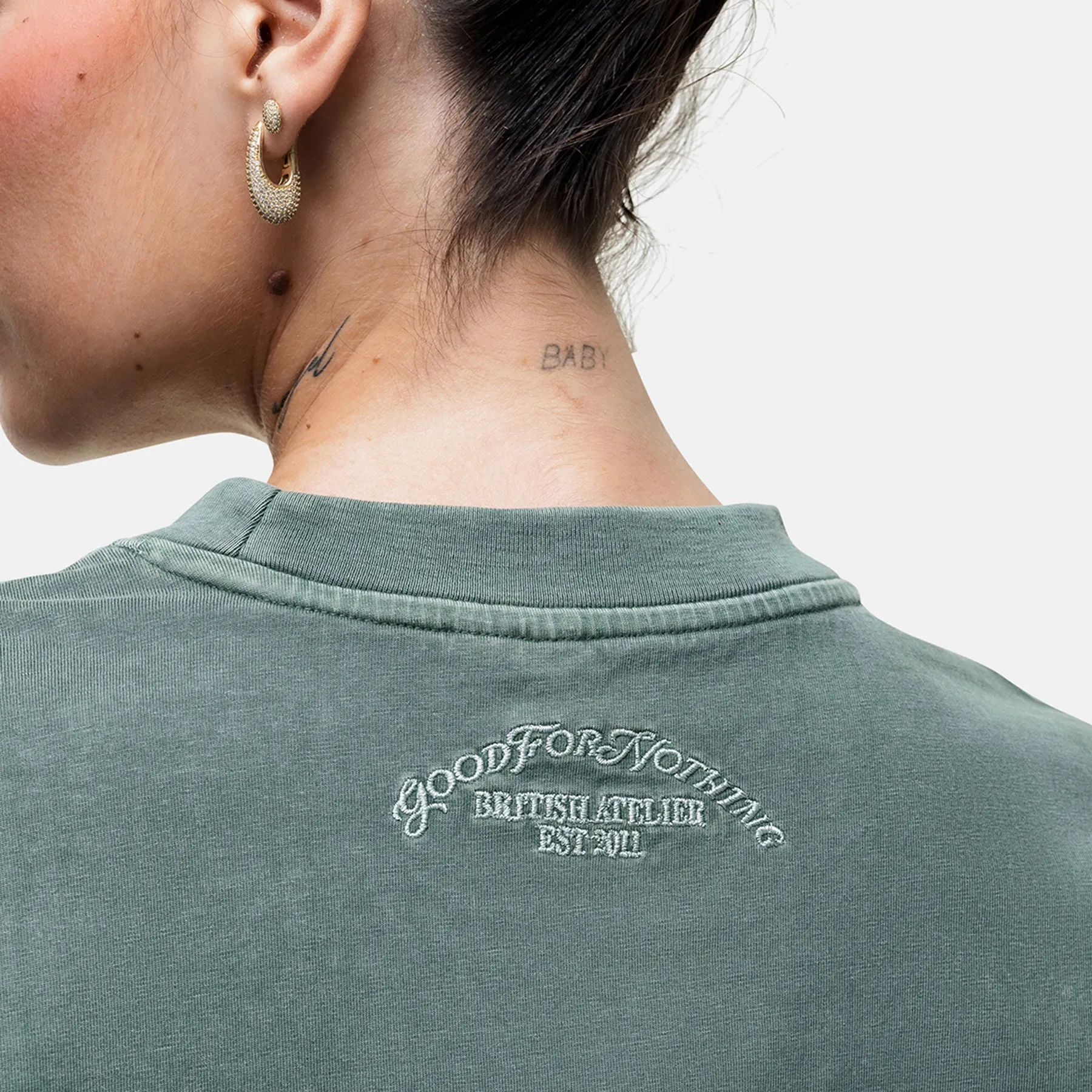 Overlock Washed Green T-shirt sold by Good for Nothing product image thumbnail 2