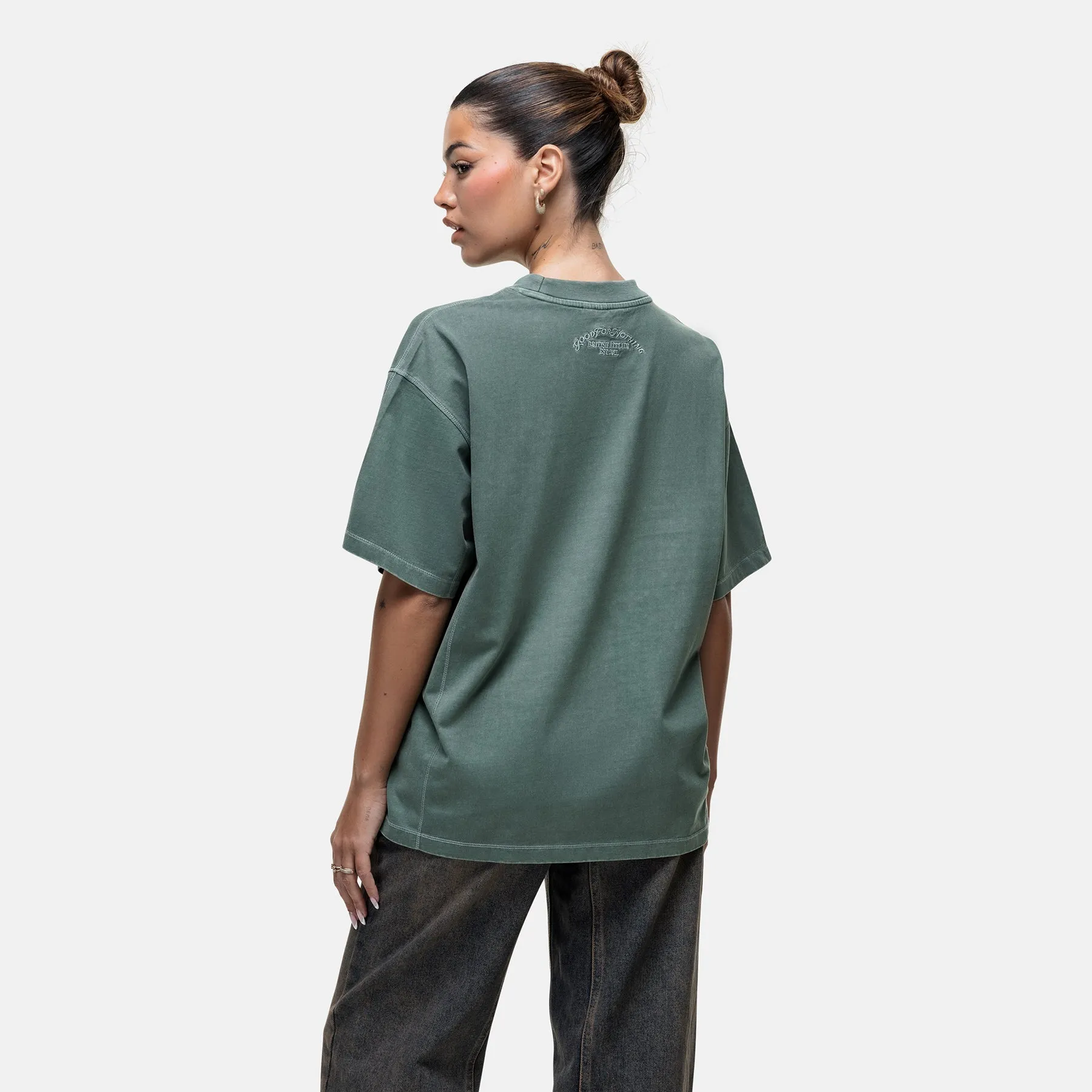 Overlock Washed Green T-shirt sold by Good for Nothing product image thumbnail 4