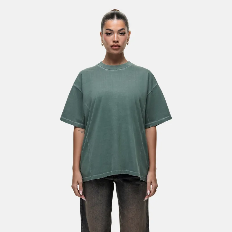 Overlock Washed Green T-shirt sold by Good For Nothing Clothing