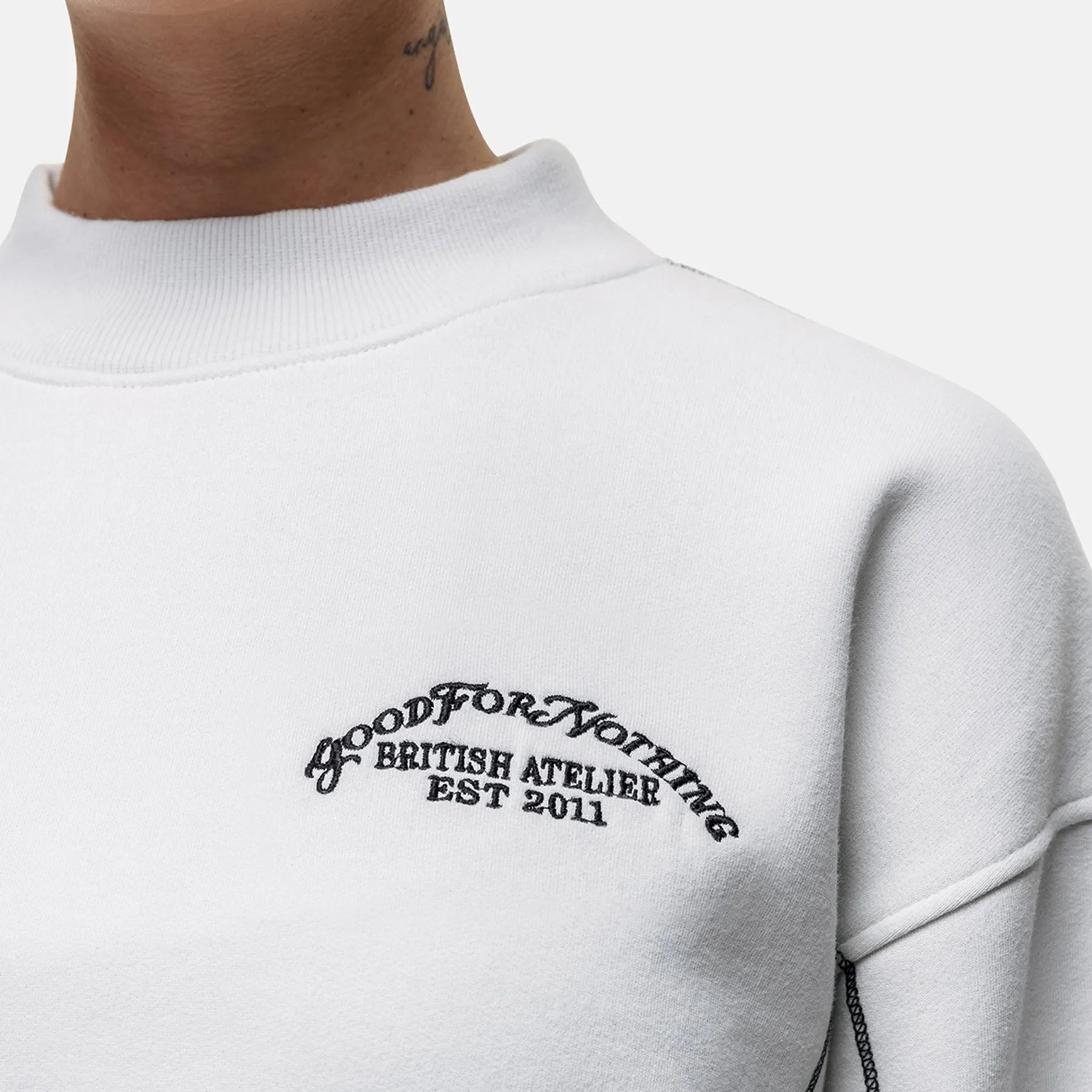 Overlock Vintage White Sweatshirt sold by Good for Nothing product image thumbnail 3